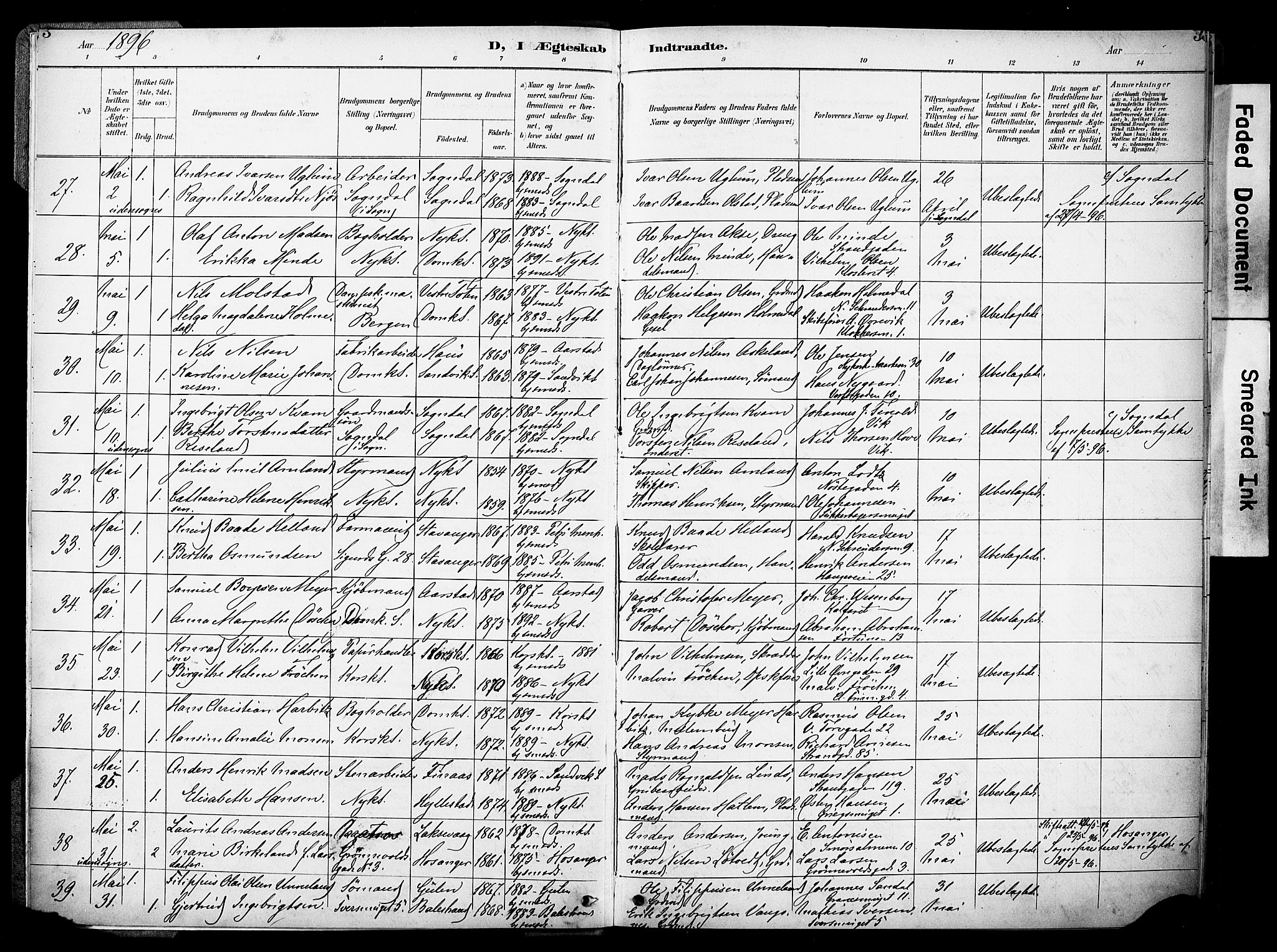 Nykirken Sokneprestembete, AV/SAB-A-77101/H/Haa/L0034: Ministerialbok nr. D 4, 1896-1905, s. 3