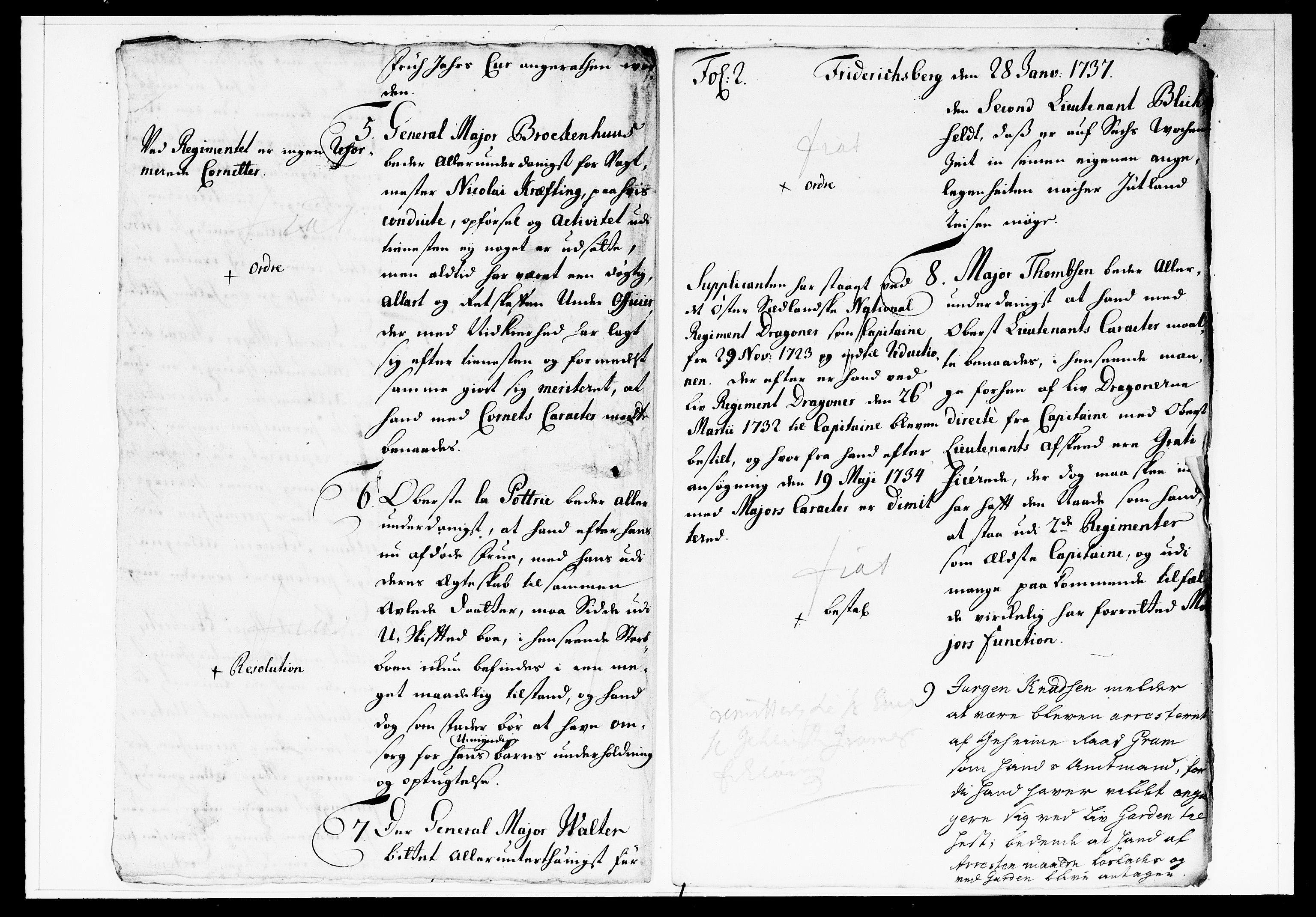 Krigskollegiet, Krigskancelliet, DRA/A-0006/-/1138-1142: Refererede sager, 1737, s. 30