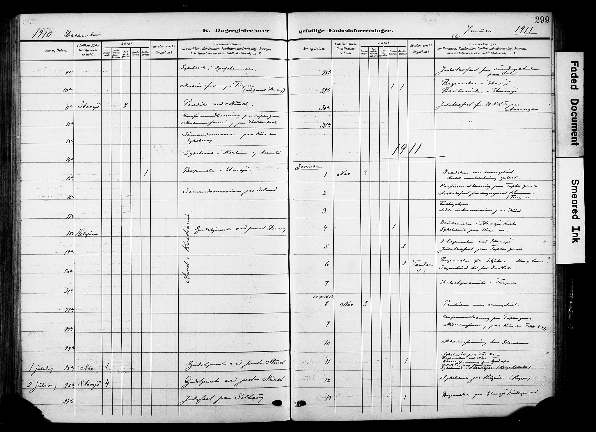 Nes prestekontor, Hedmark, SAH/PREST-020/K/Ka/L0014: Ministerialbok nr. 14, 1906-1929, s. 299