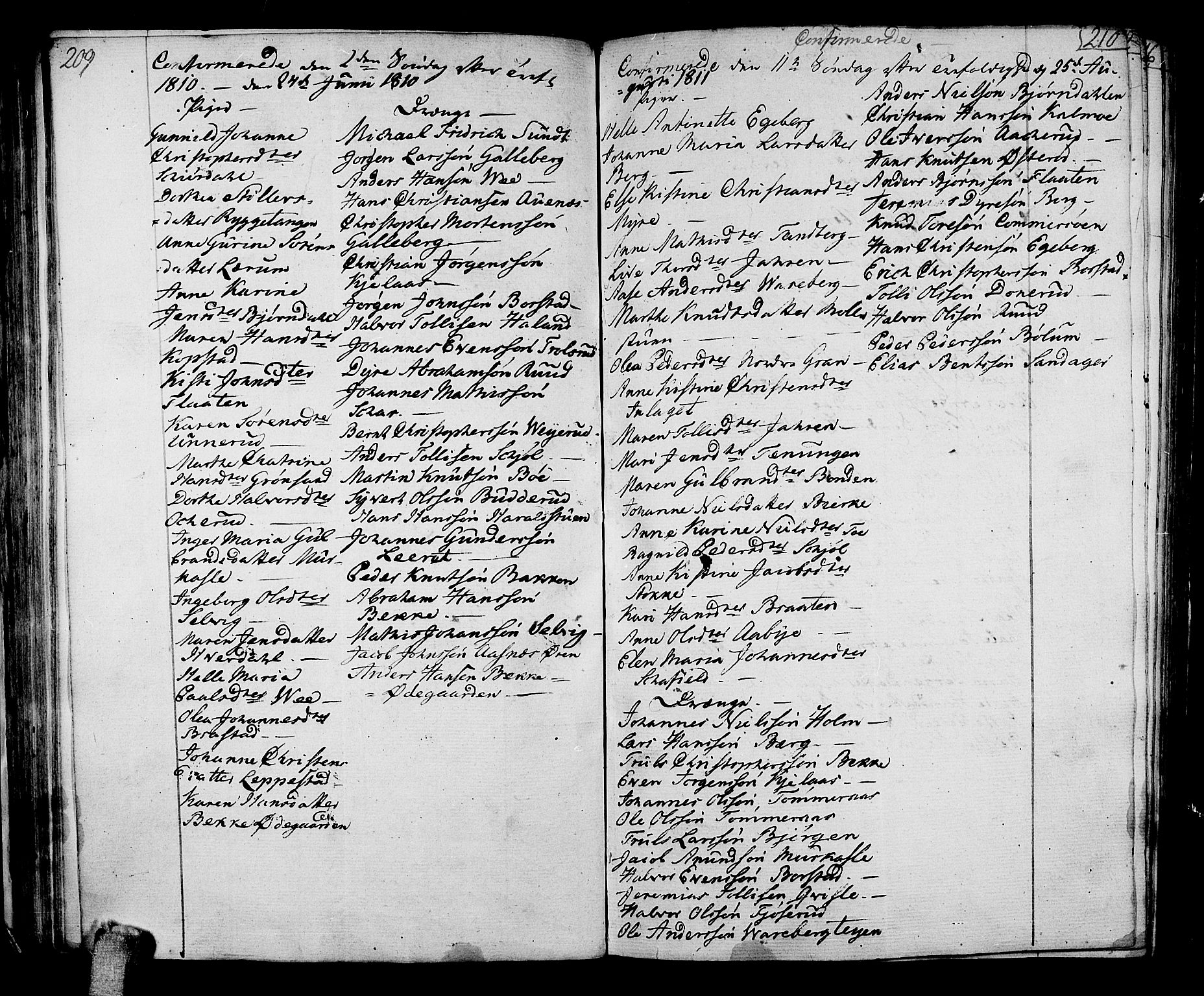 Sande Kirkebøker, AV/SAKO-A-53/F/Fa/L0002: Ministerialbok nr. 2, 1804-1814, s. 209-210