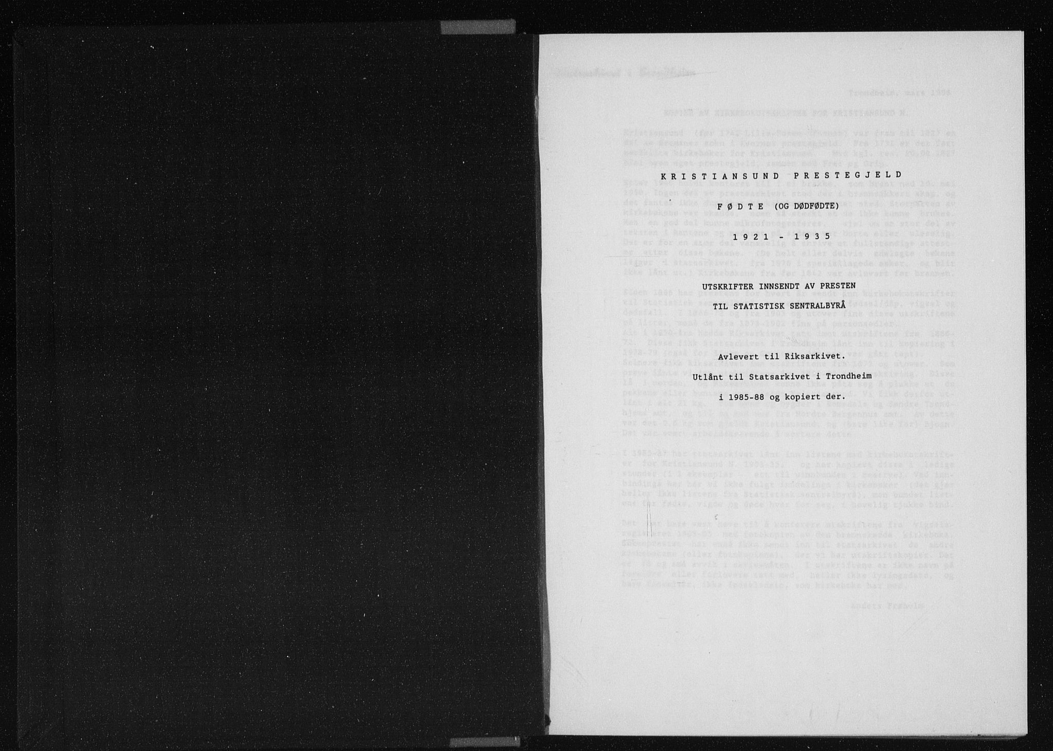 Ministerialprotokoller, klokkerbøker og fødselsregistre - Møre og Romsdal, SAT/A-1454/572/L0864: Ministerialbok nr. 572D08, 1921-1935
