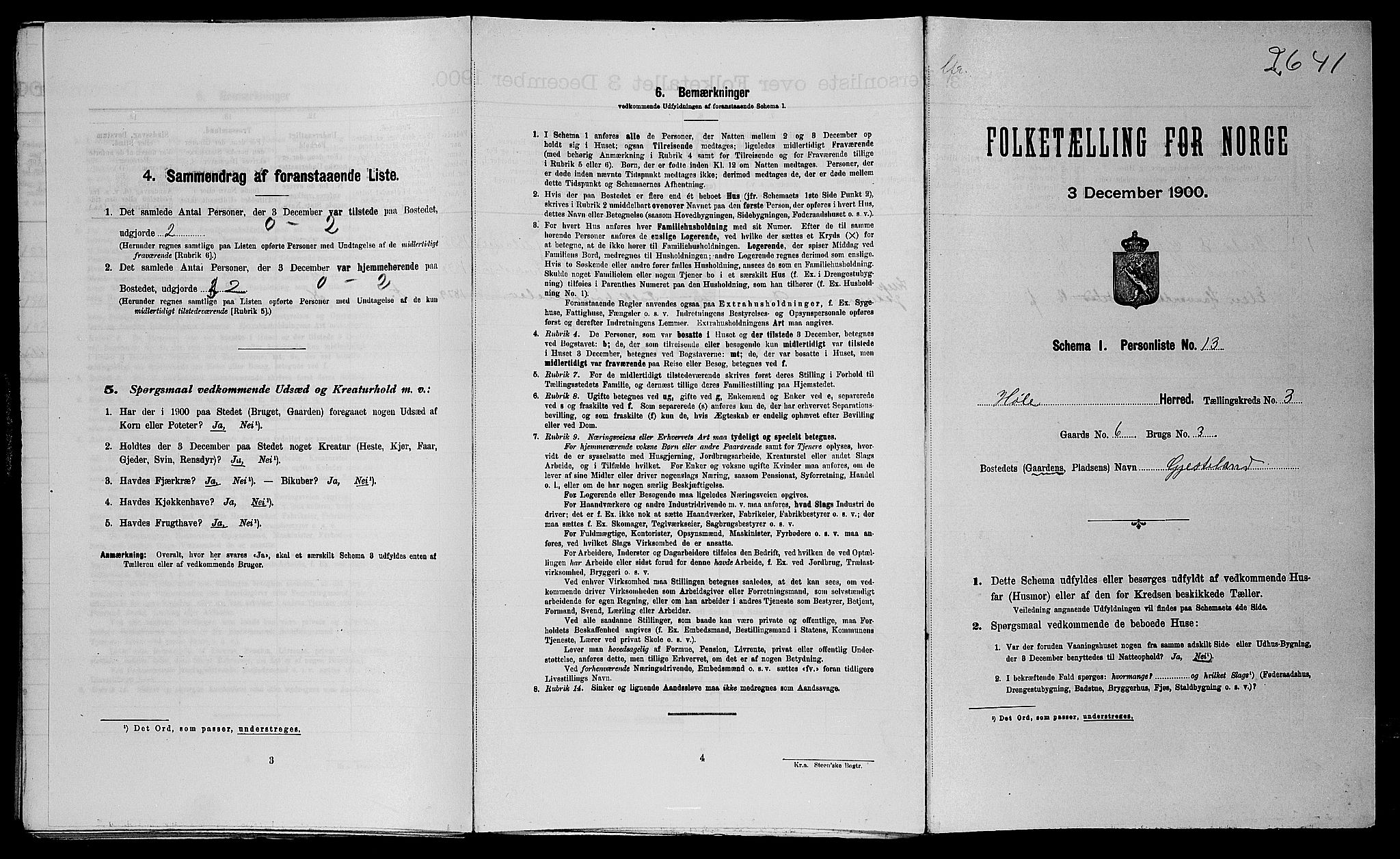 SAST, Folketelling 1900 for 1128 Høle herred, 1900, s. 158