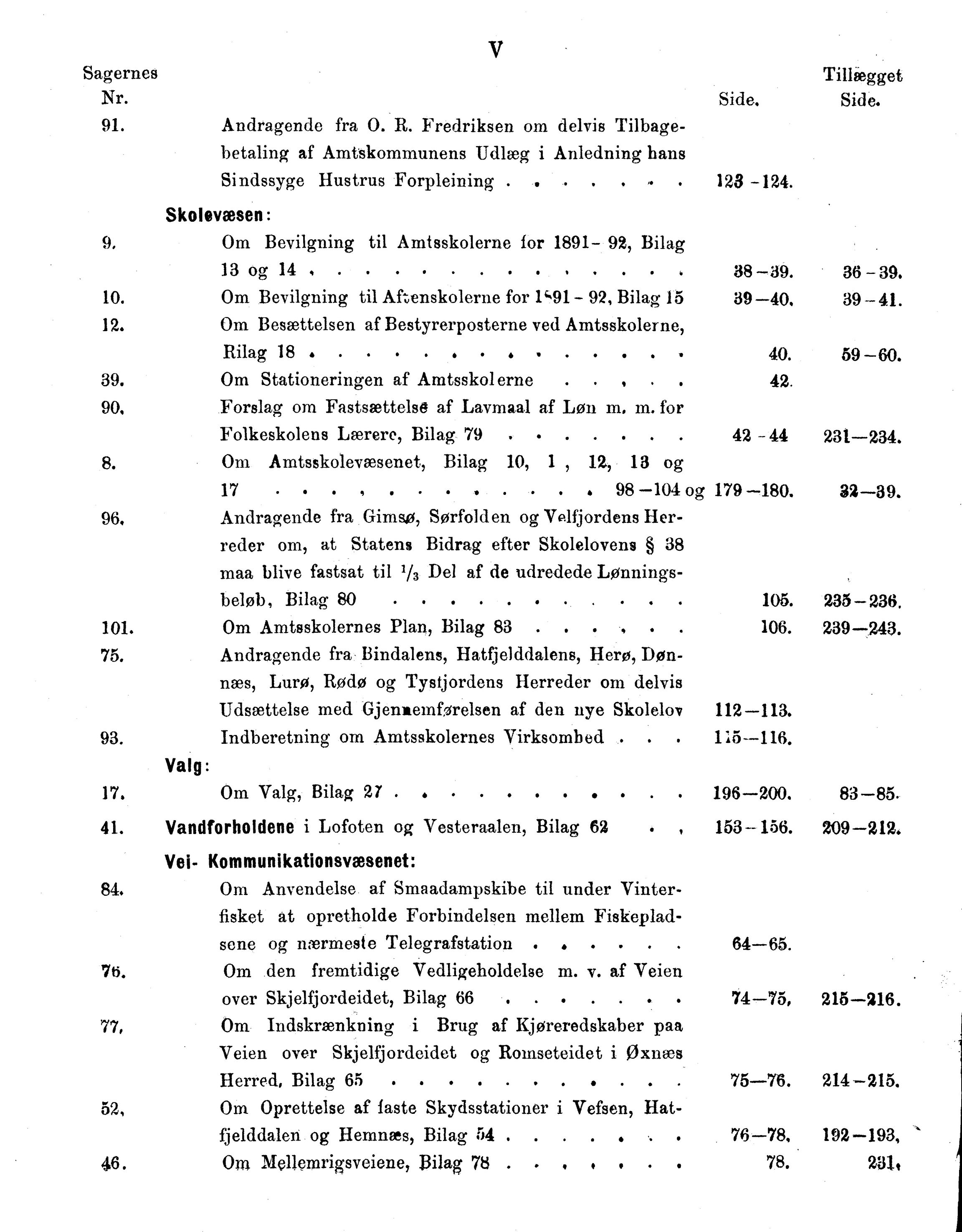 Nordland Fylkeskommune. Fylkestinget, AIN/NFK-17/176/A/Ac/L0016: Fylkestingsforhandlinger 1891-1893, 1891-1893