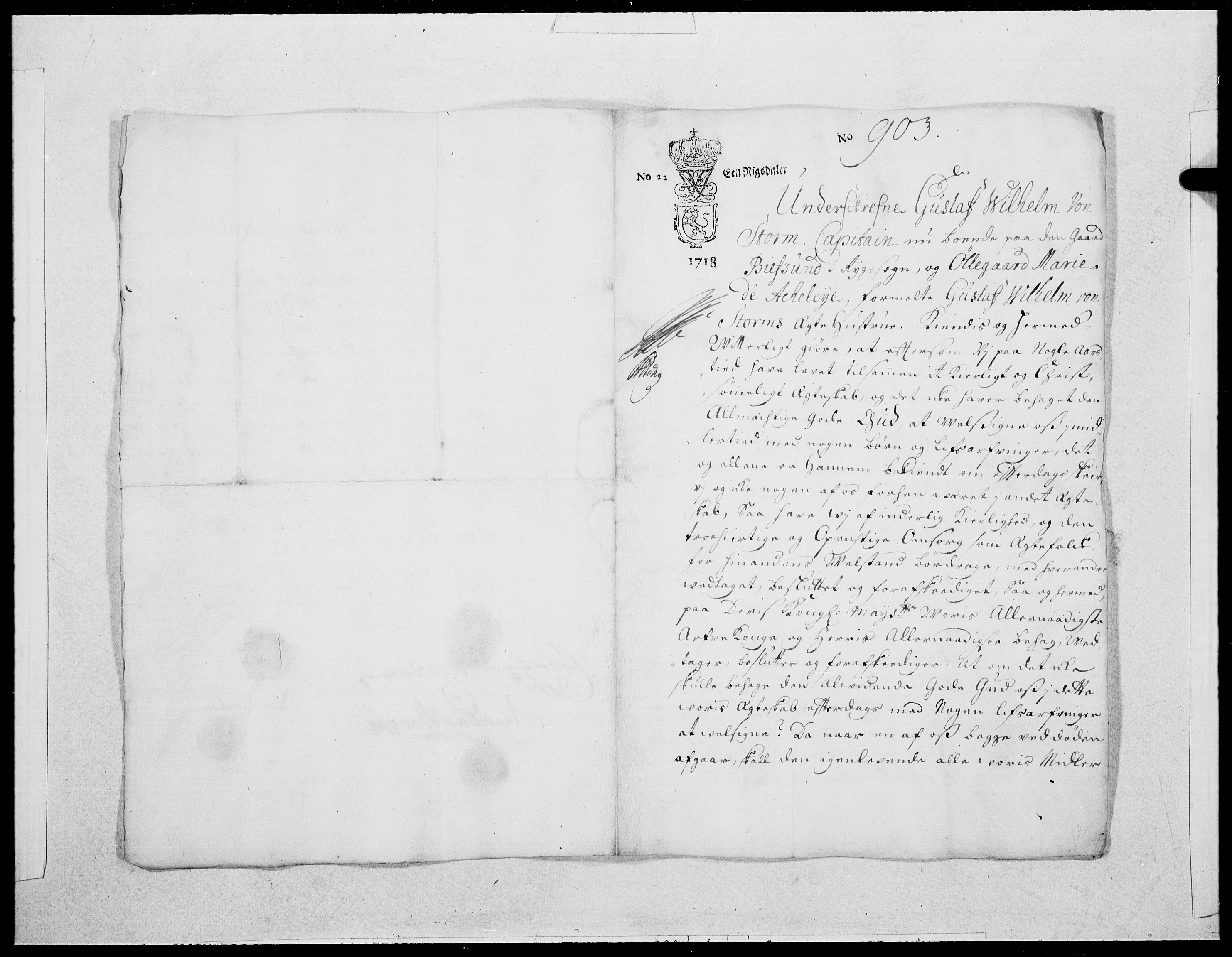 Danske Kanselli 1572-1799, AV/RA-EA-3023/F/Fc/Fcc/Fcca/L0082: Norske innlegg 1572-1799, 1718, s. 285