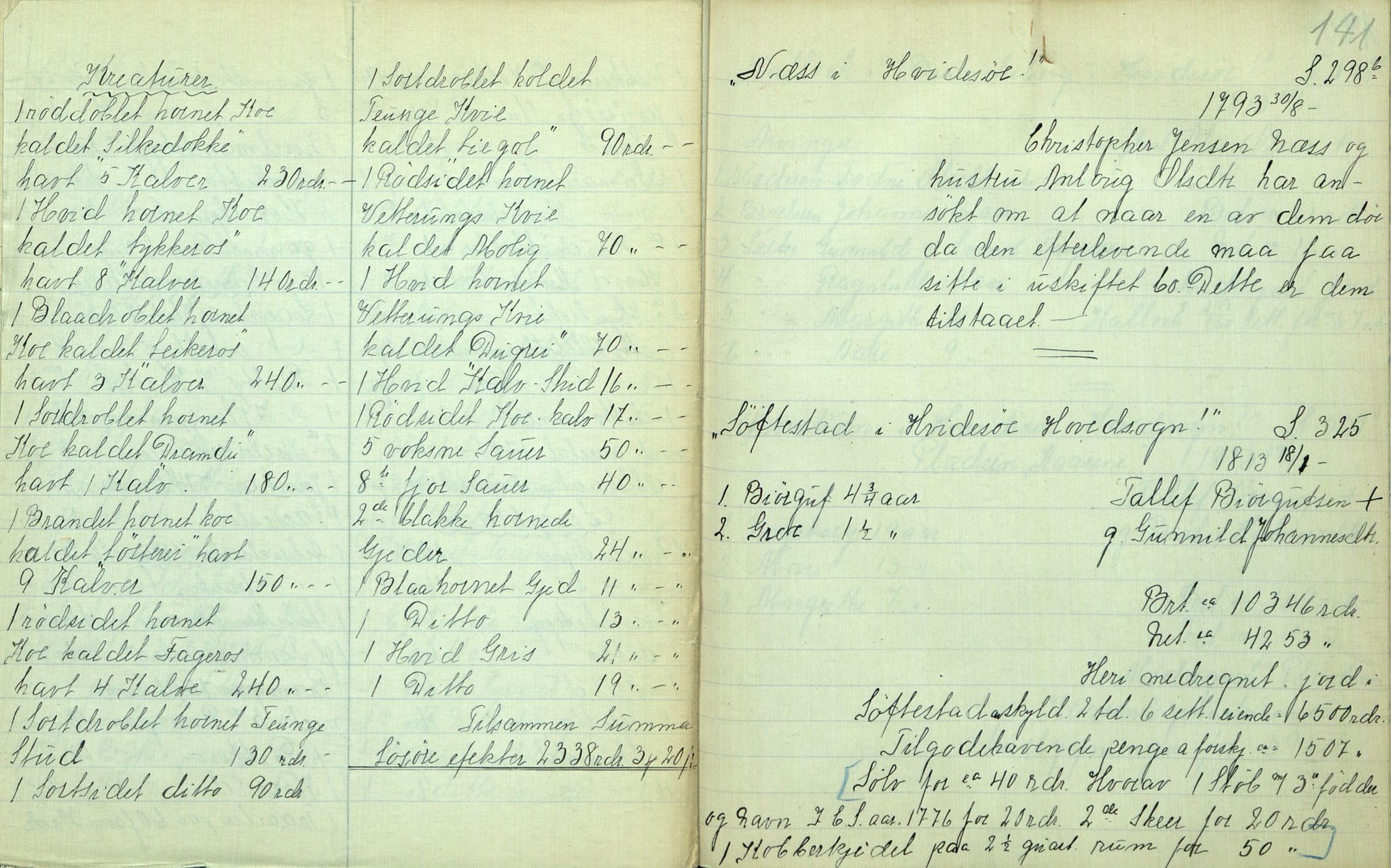 Rikard Berge, TEMU/TGM-A-1003/F/L0012/0016: 400-450 / 415 Kviteseid 1790-1822, skifte. R. Berge, 1918, s. 140-141