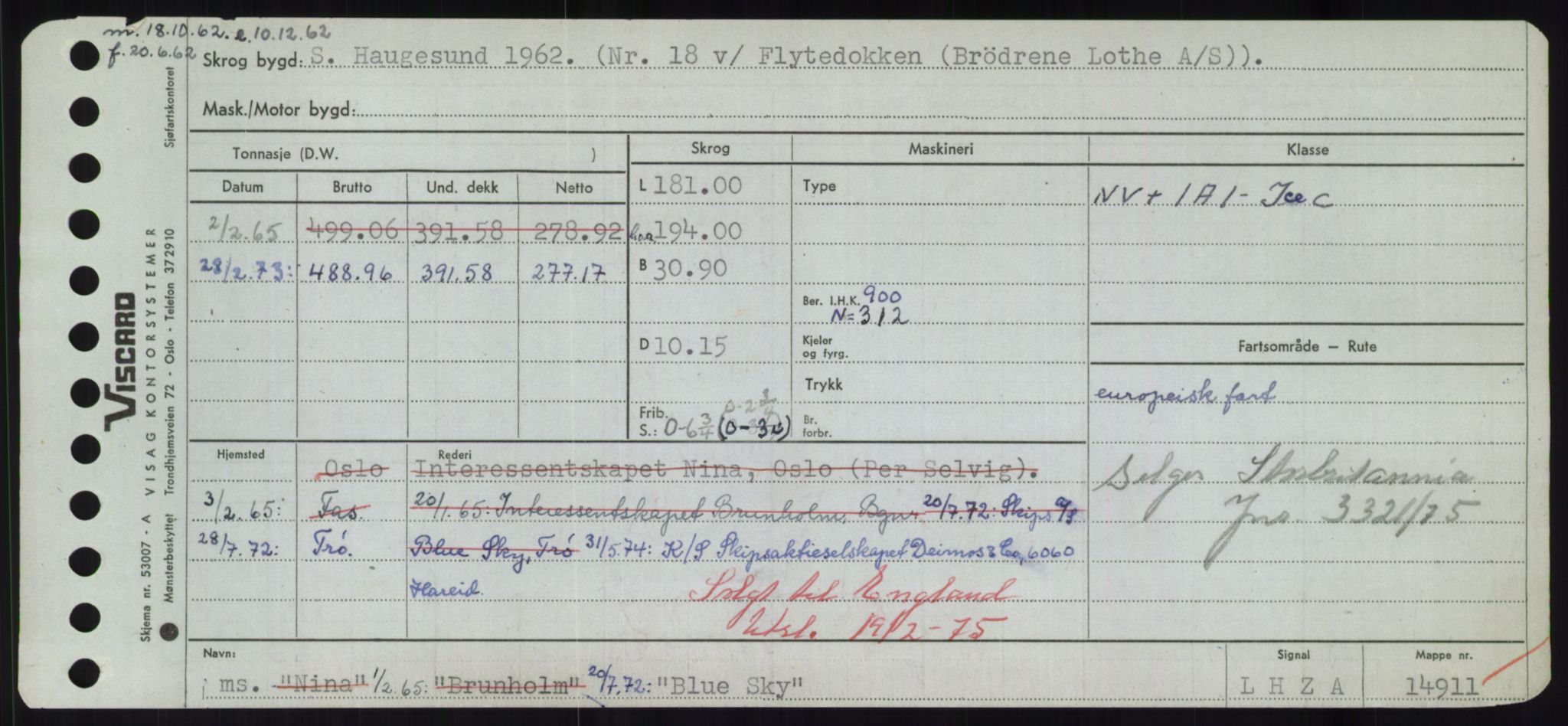 Sjøfartsdirektoratet med forløpere, Skipsmålingen, RA/S-1627/H/Hd/L0004: Fartøy, Bia-Boy, s. 345