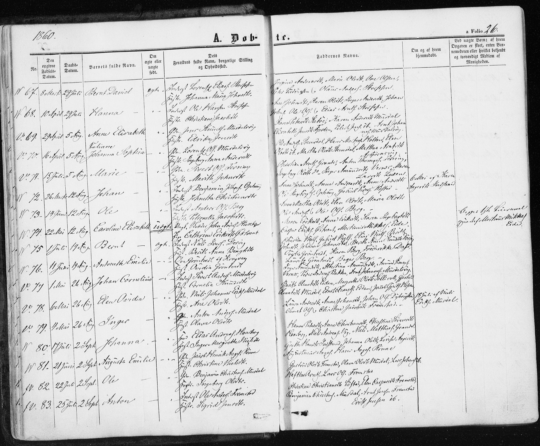 Ministerialprotokoller, klokkerbøker og fødselsregistre - Sør-Trøndelag, SAT/A-1456/659/L0737: Ministerialbok nr. 659A07, 1857-1875, s. 26