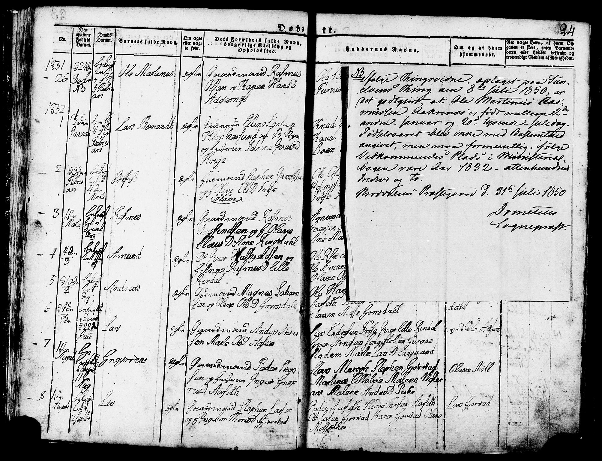 Ministerialprotokoller, klokkerbøker og fødselsregistre - Møre og Romsdal, AV/SAT-A-1454/517/L0221: Ministerialbok nr. 517A01, 1827-1858, s. 24