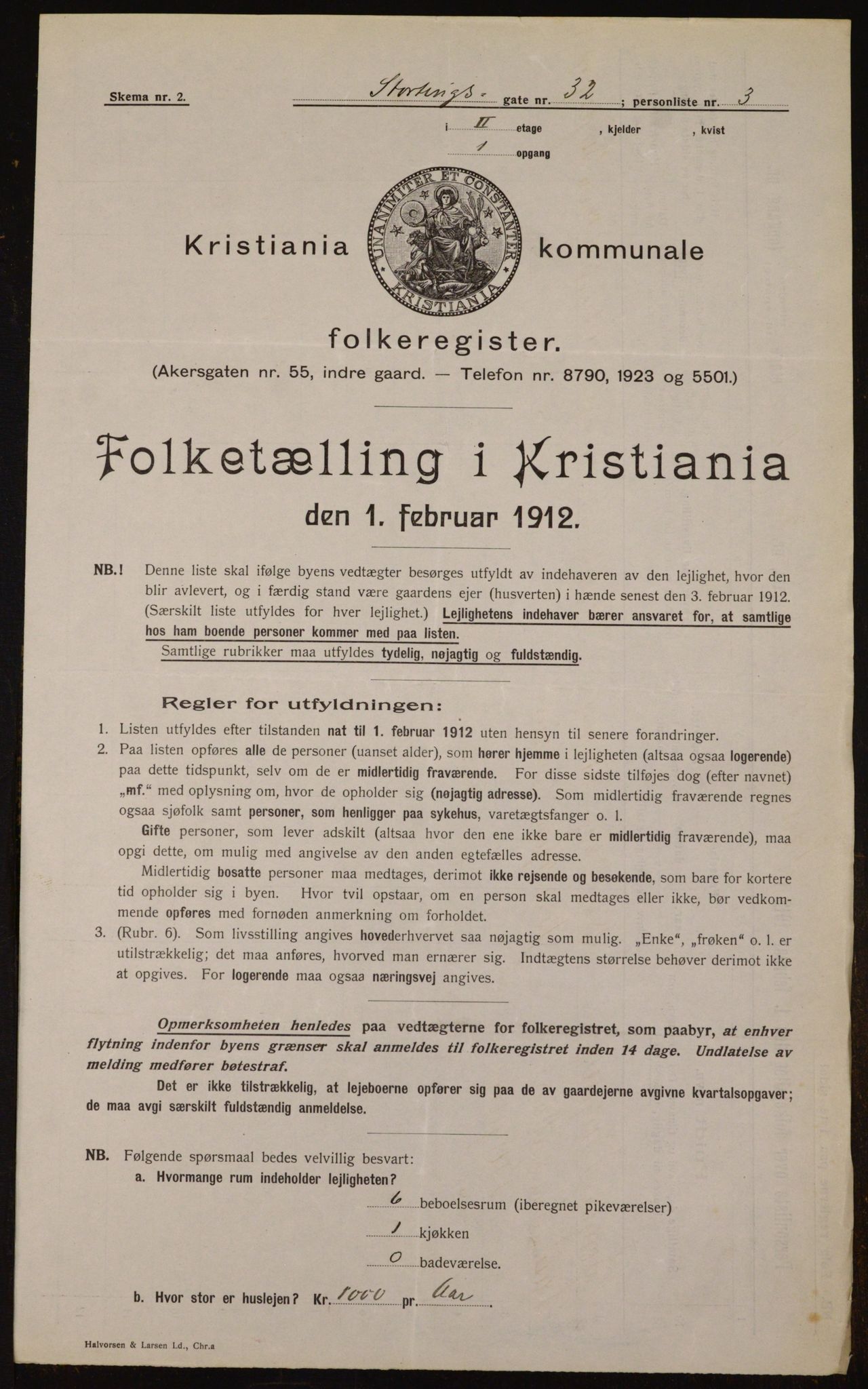 OBA, Kommunal folketelling 1.2.1912 for Kristiania, 1912, s. 103671