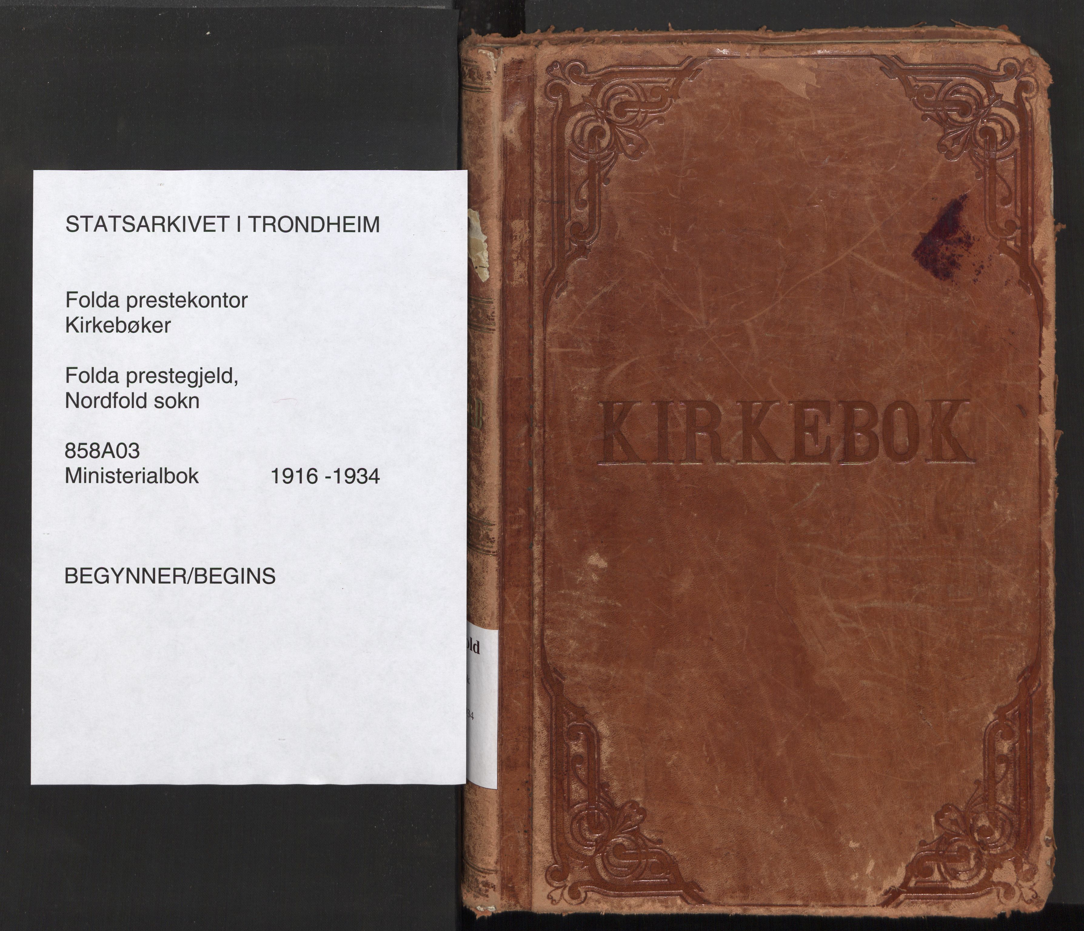 Ministerialprotokoller, klokkerbøker og fødselsregistre - Nordland, SAT/A-1459/858/L0833: Ministerialbok nr. 858A03, 1916-1934
