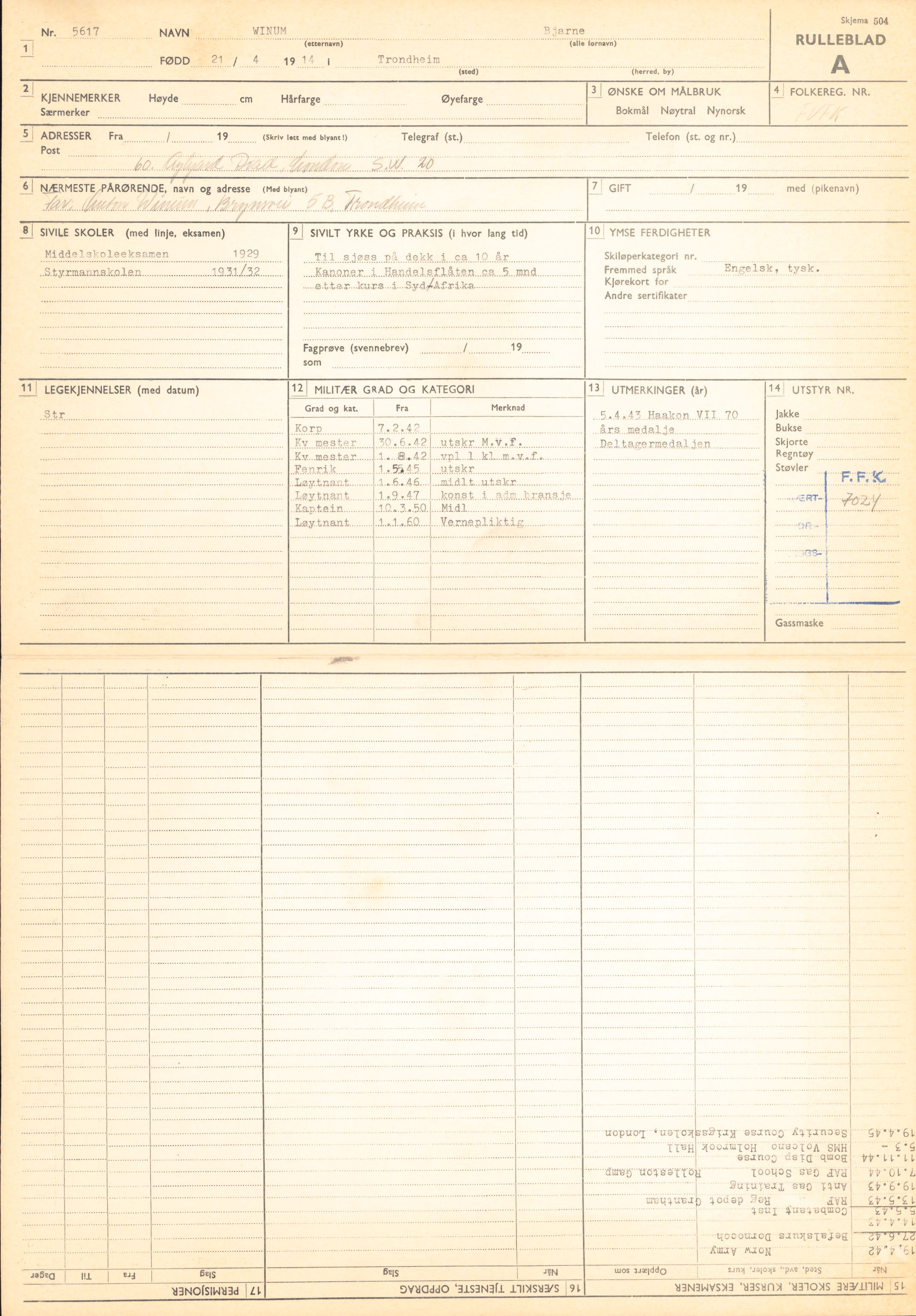 Forsvaret, Forsvarets overkommando/Luftforsvarsstaben, AV/RA-RAFA-4079/P/Pa/L0038: Personellpapirer, 1914, s. 441