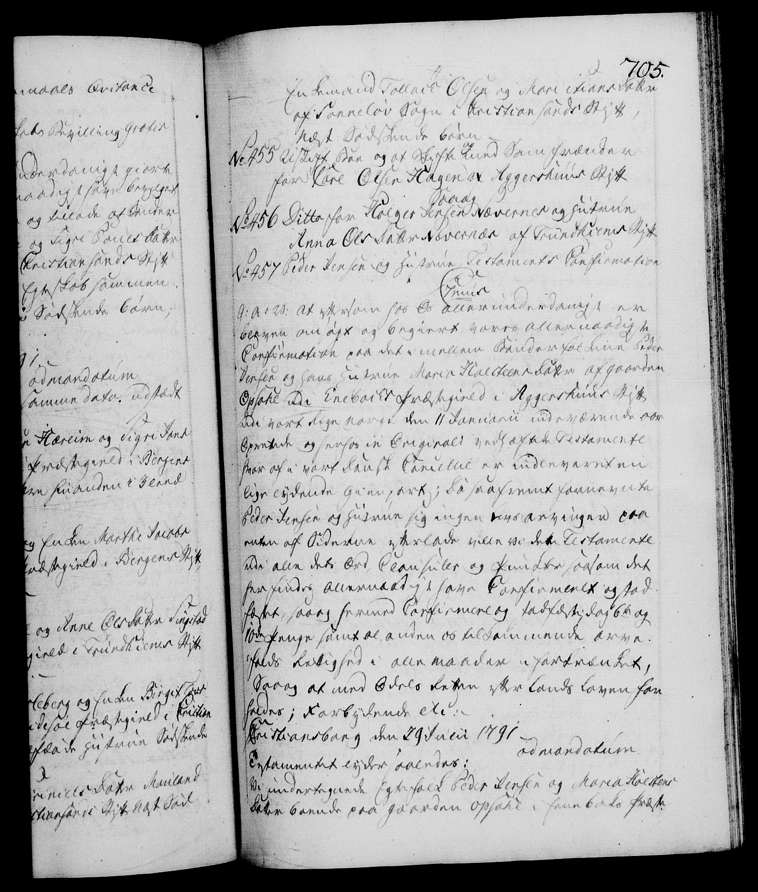 Danske Kanselli 1572-1799, RA/EA-3023/F/Fc/Fca/Fcaa/L0053: Norske registre, 1790-1791, s. 705a