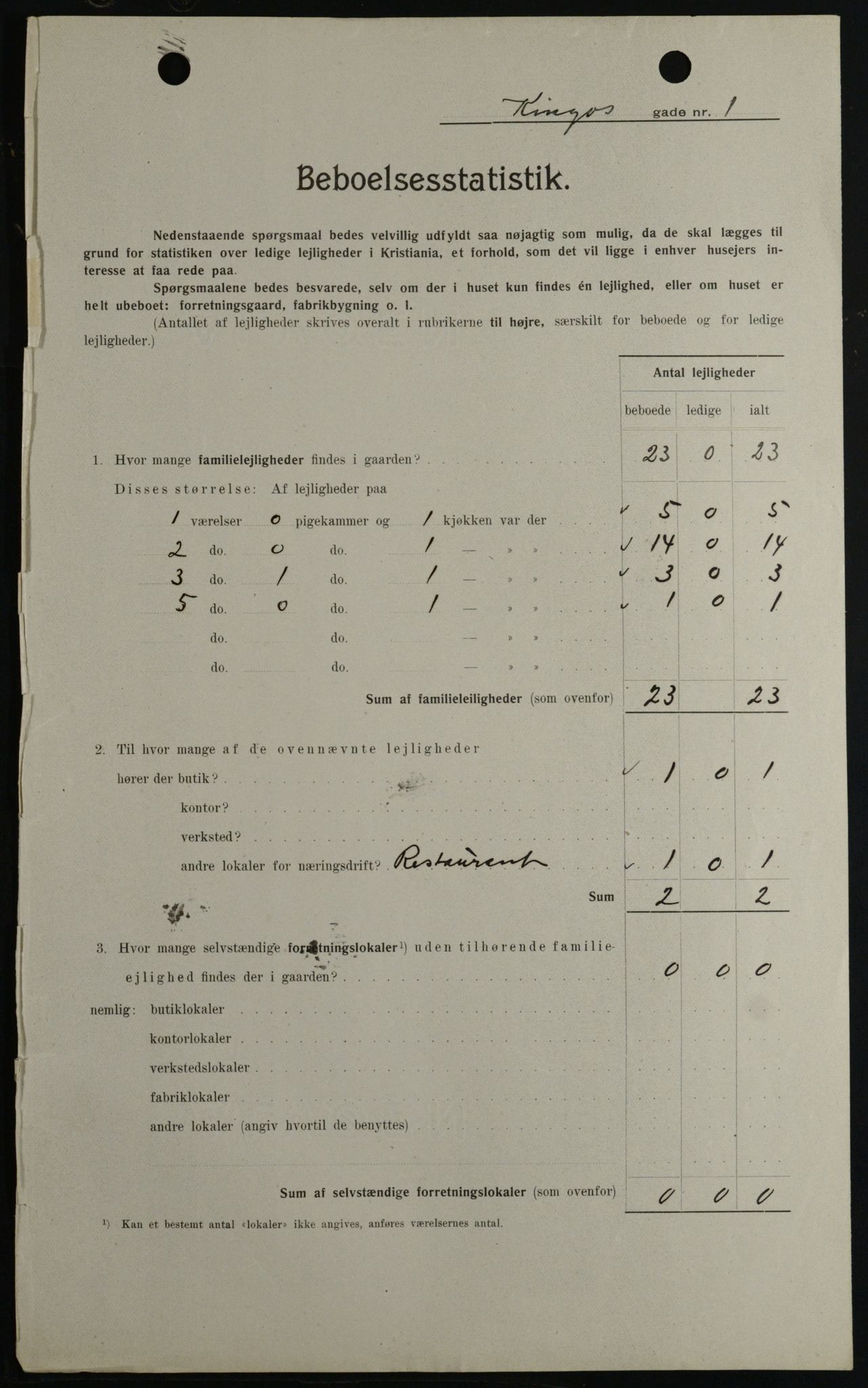 OBA, Kommunal folketelling 1.2.1908 for Kristiania kjøpstad, 1908, s. 44358