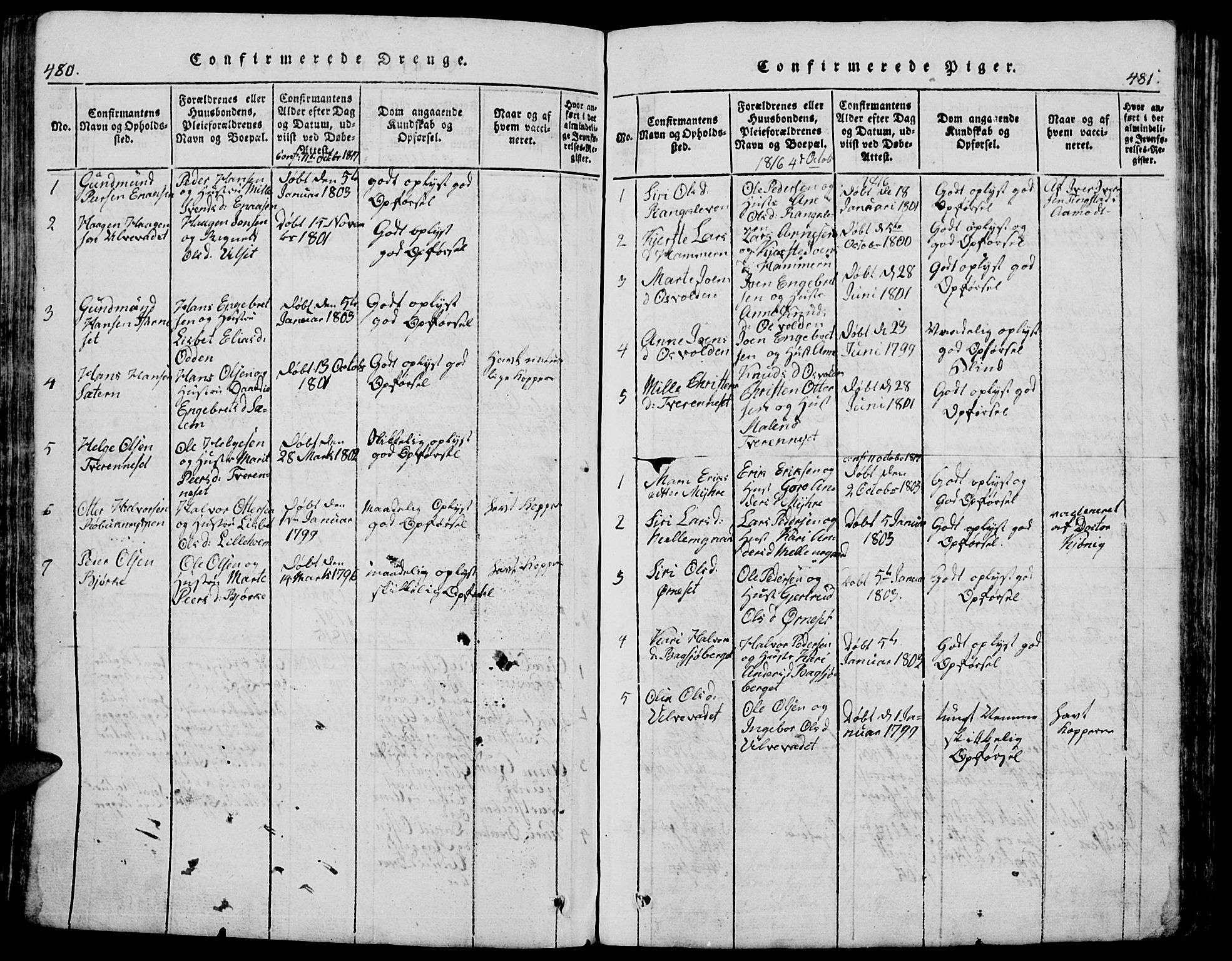 Trysil prestekontor, AV/SAH-PREST-046/H/Ha/Hab/L0005: Klokkerbok nr. 5, 1814-1877, s. 480-481