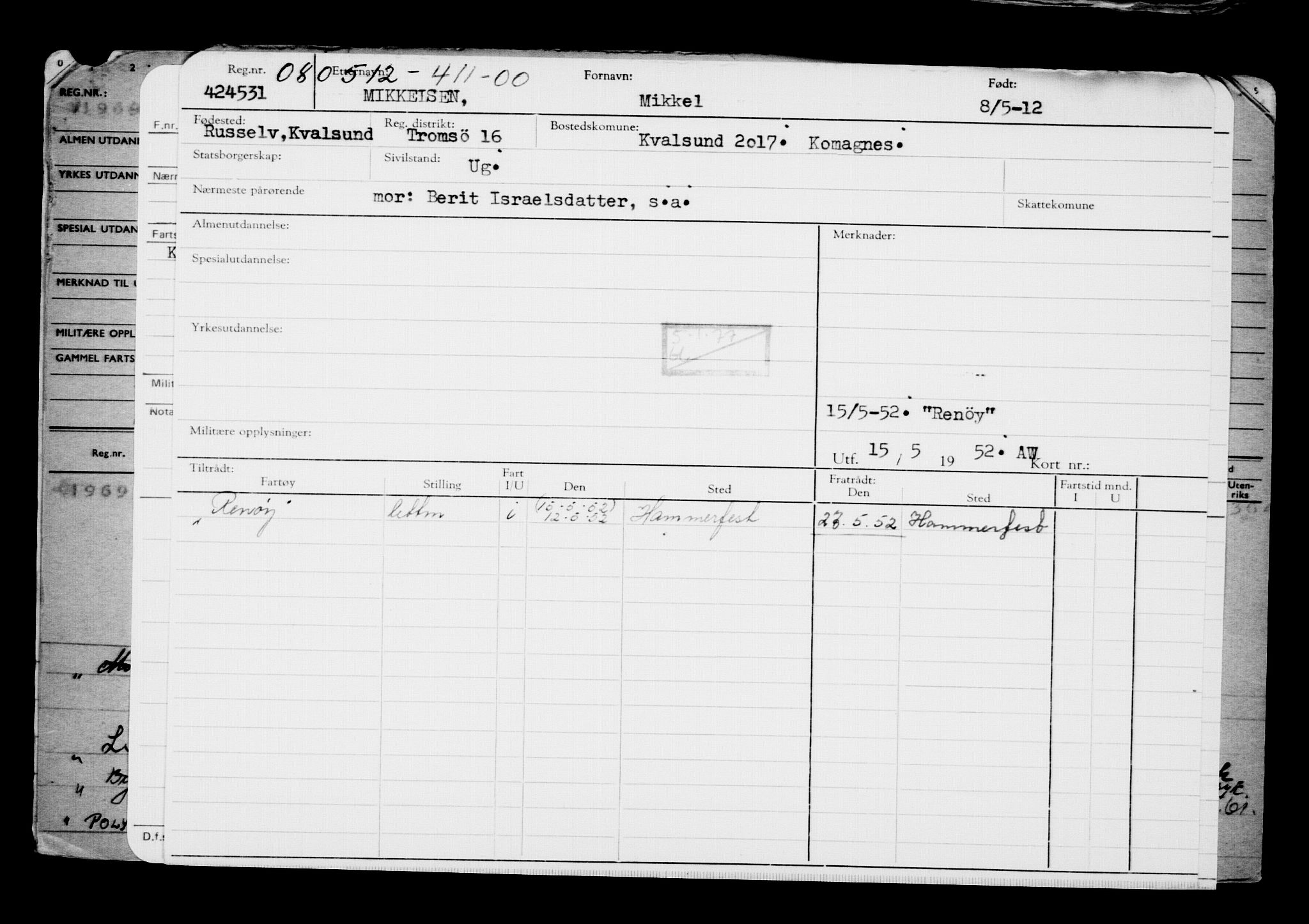 Direktoratet for sjømenn, AV/RA-S-3545/G/Gb/L0104: Hovedkort, 1912, s. 387