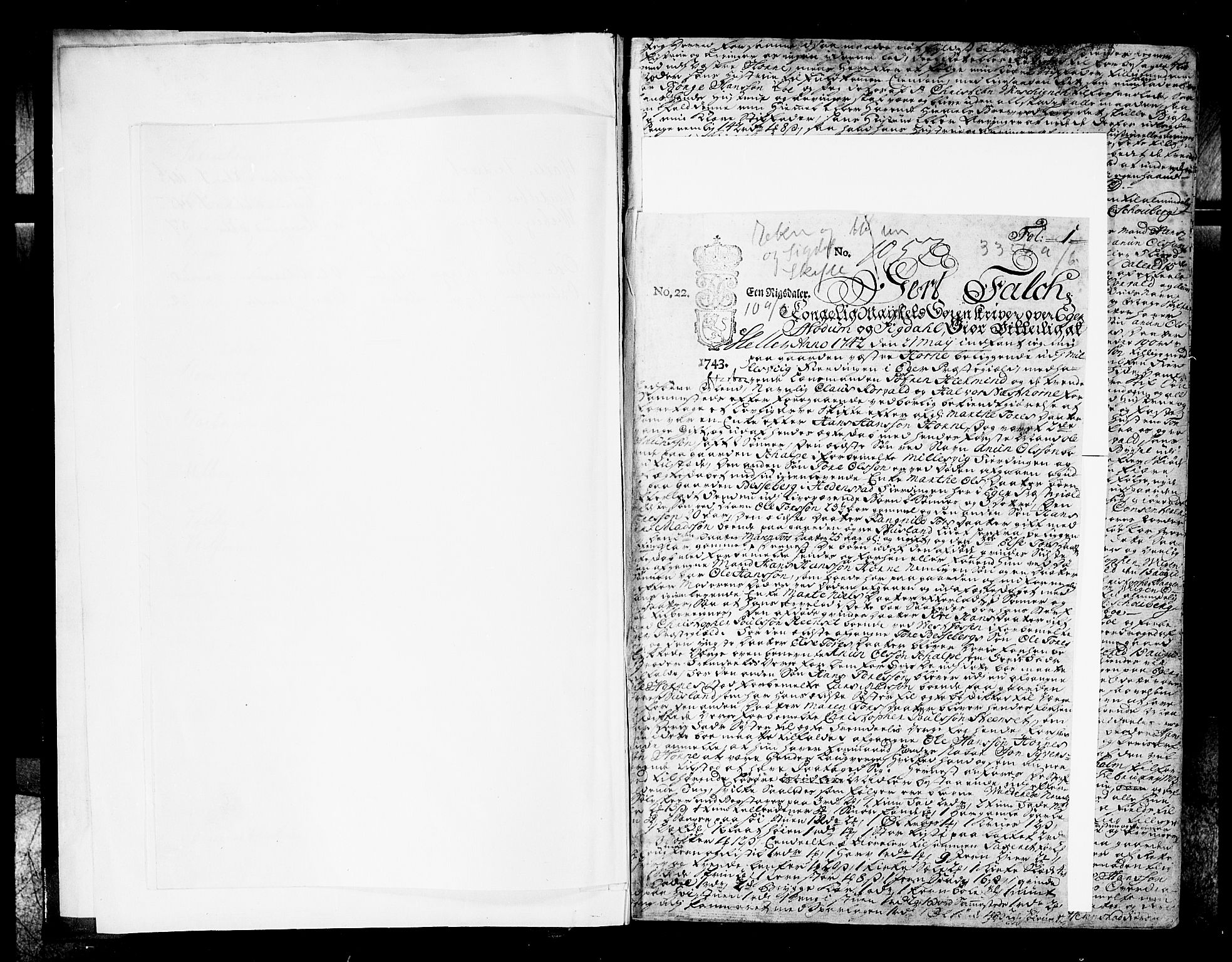 Eiker, Modum og Sigdal sorenskriveri, SAKO/A-123/H/Hb/Hba/L0009a: Skifteprotokoll, 1743-1745, s. 1b-2a