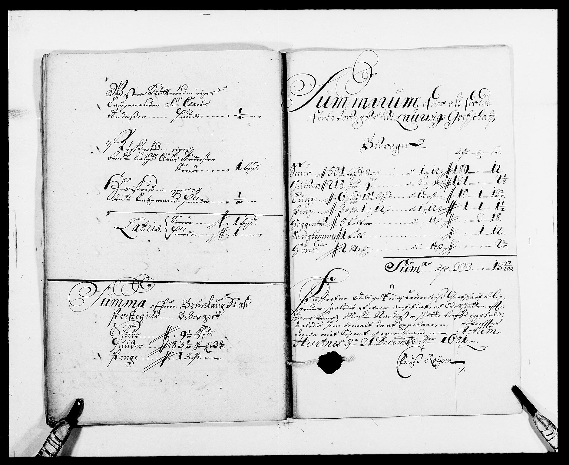 Rentekammeret inntil 1814, Reviderte regnskaper, Fogderegnskap, AV/RA-EA-4092/R33/L1969: Fogderegnskap Larvik grevskap, 1675-1687, s. 66