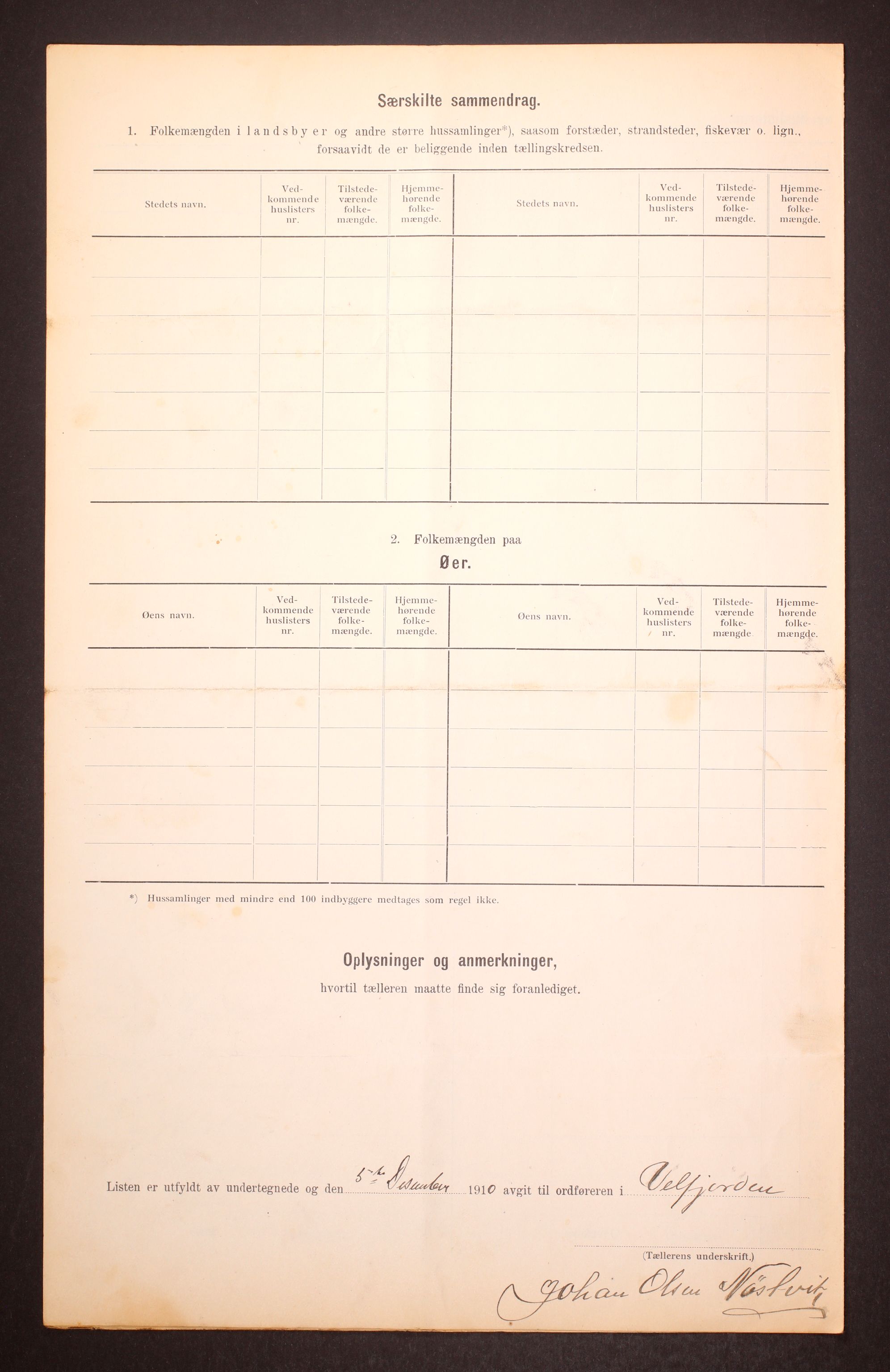 RA, Folketelling 1910 for 1813 Velfjord herred, 1910, s. 9