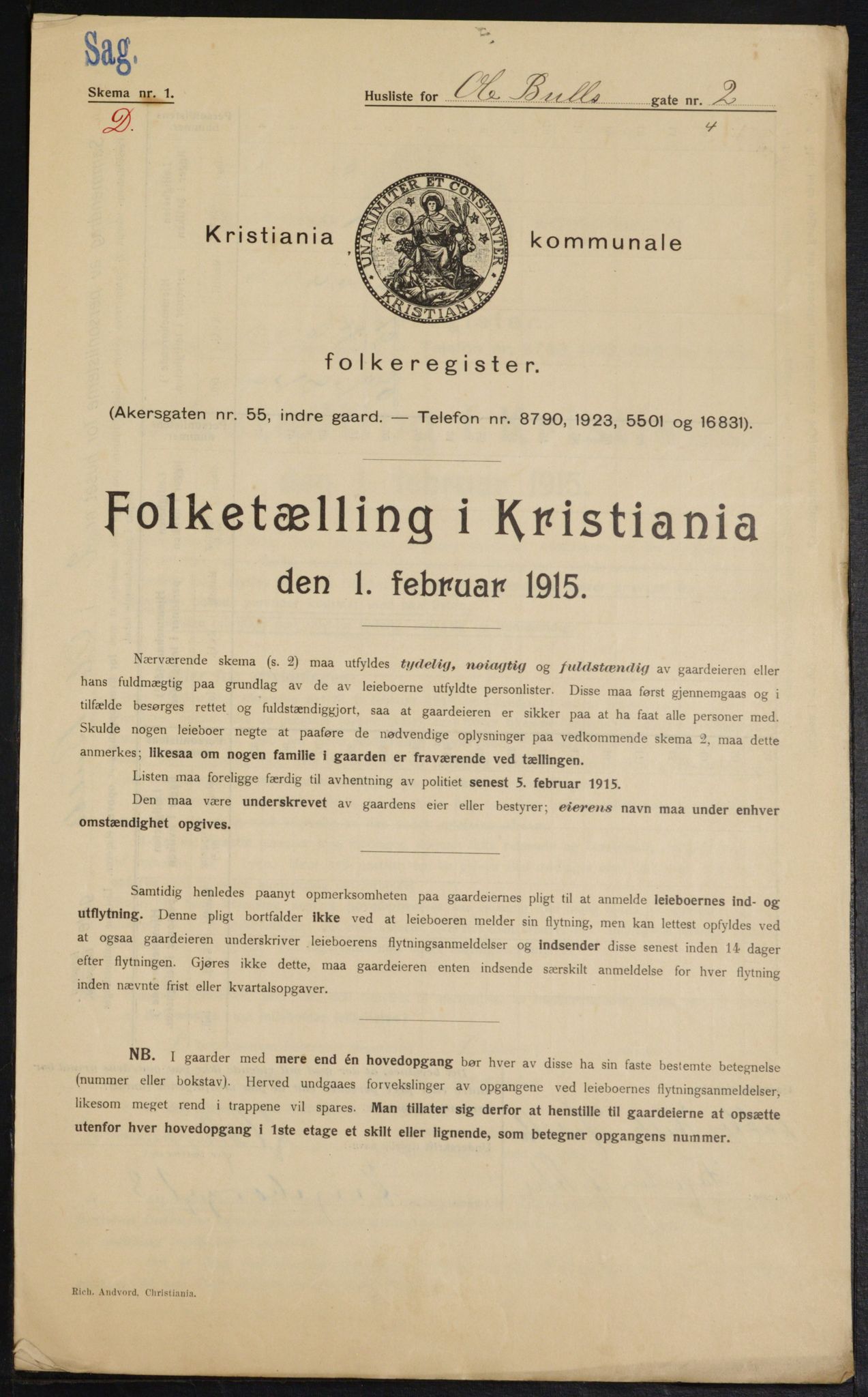 OBA, Kommunal folketelling 1.2.1915 for Kristiania, 1915, s. 74826