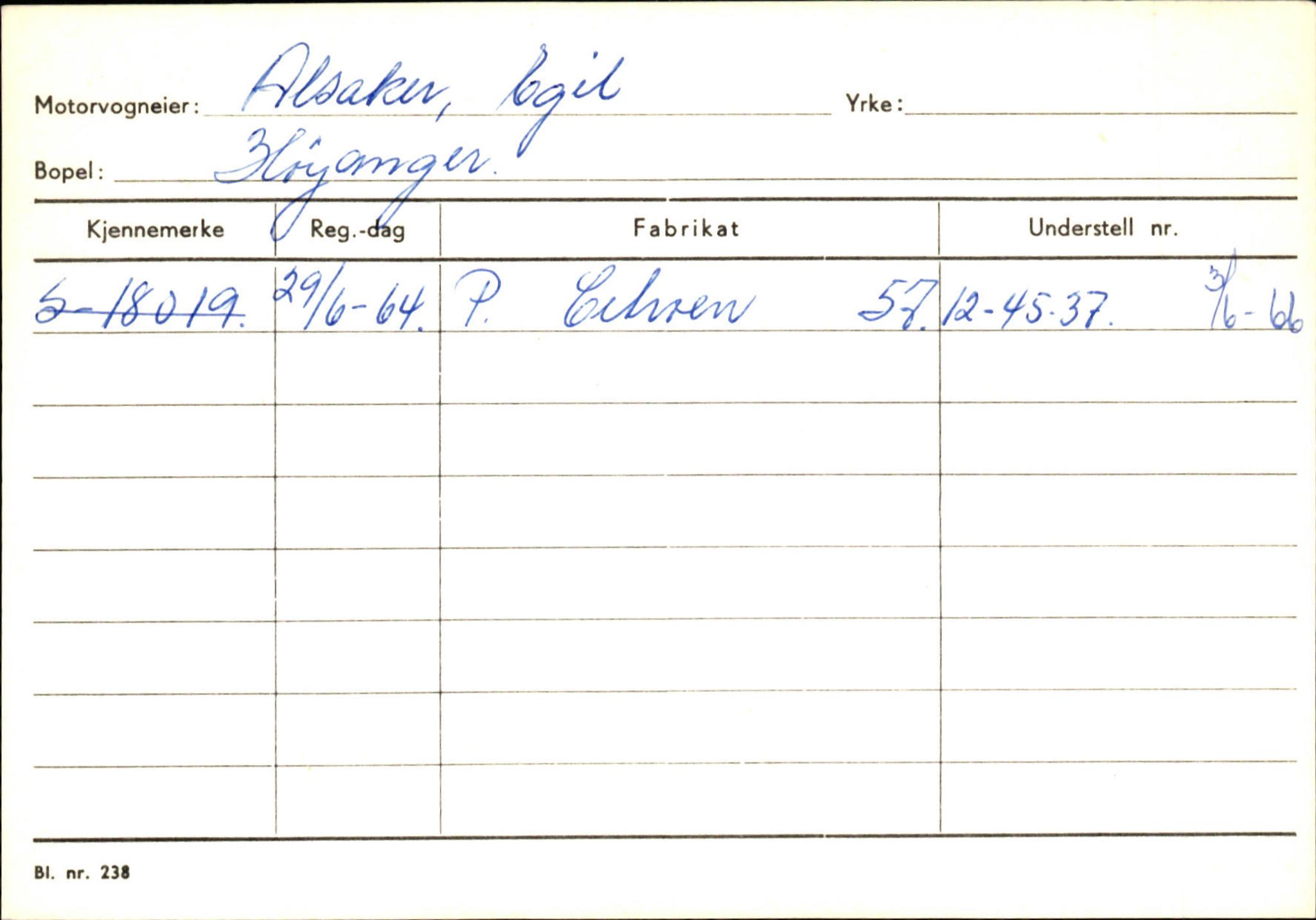 Statens vegvesen, Sogn og Fjordane vegkontor, AV/SAB-A-5301/4/F/L0130: Eigarregister Eid T-Å. Høyanger A-O, 1945-1975, s. 383