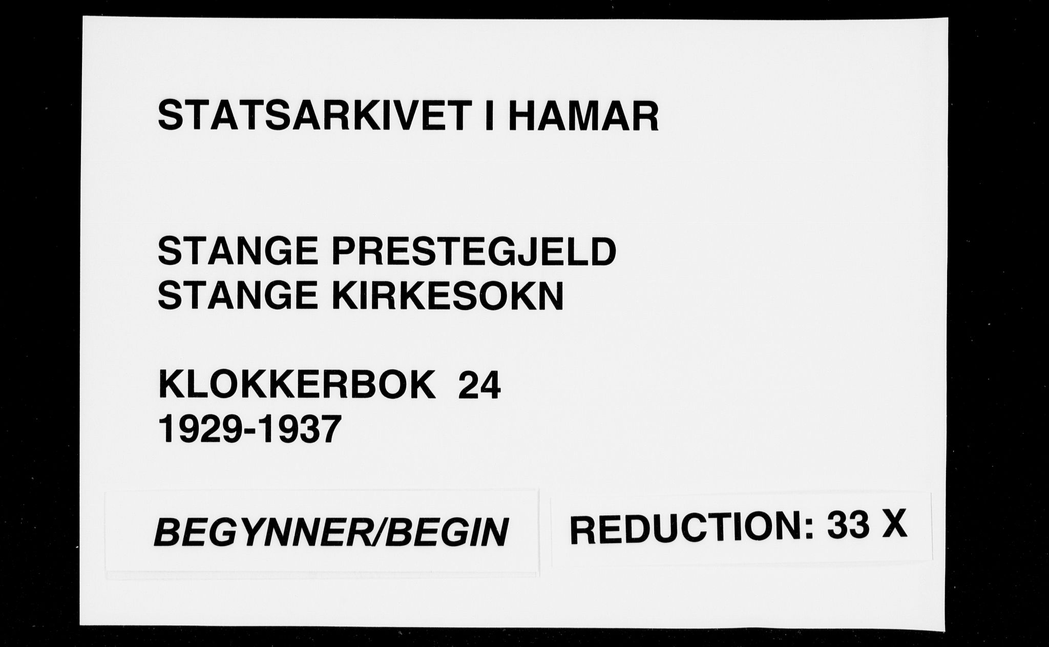 Stange prestekontor, SAH/PREST-002/L/L0018: Klokkerbok nr. 18, 1929-1937