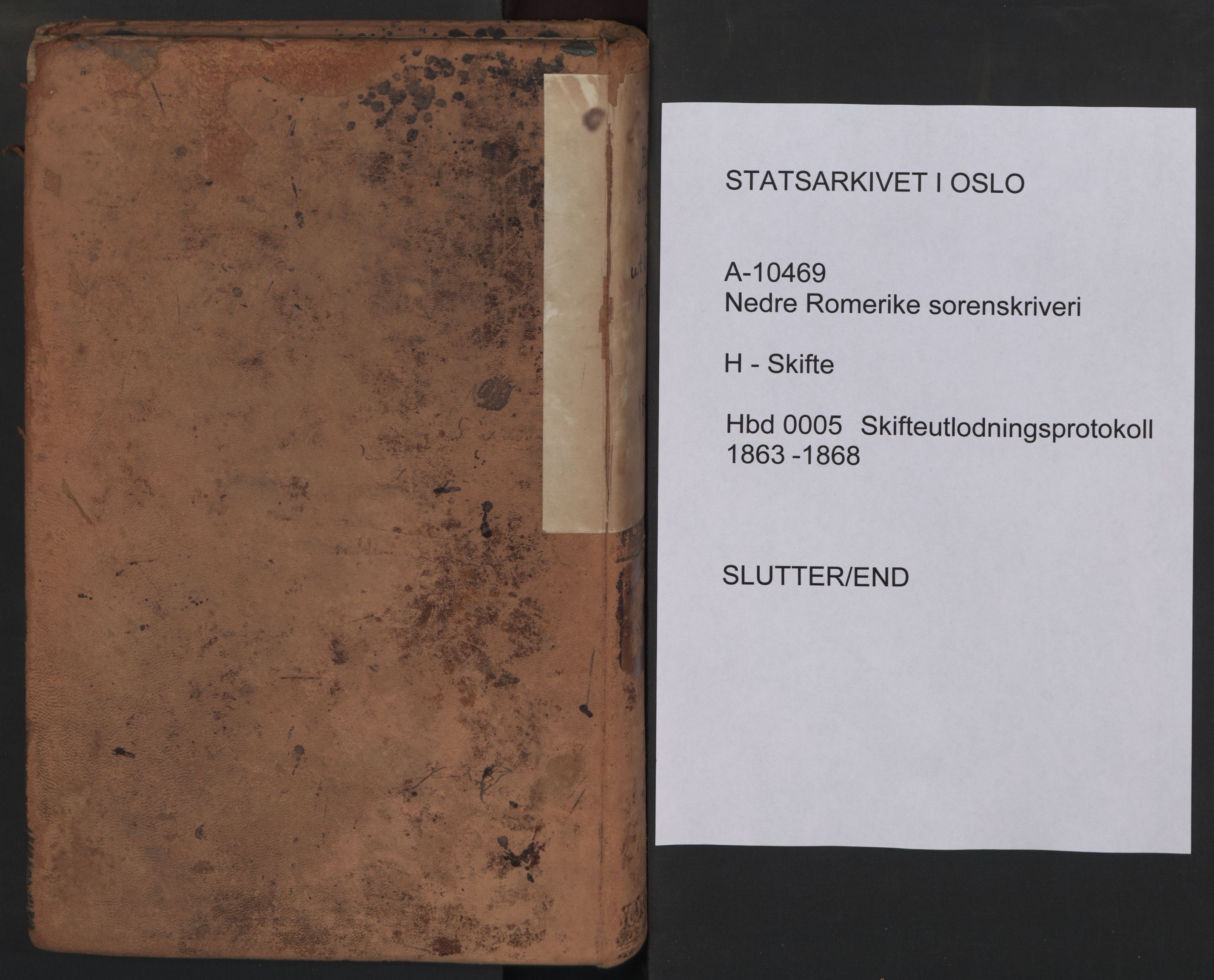 Nedre Romerike sorenskriveri, SAO/A-10469/H/He/Hec/L0005: Skifteutlodningsprotokoll, 1863-1868