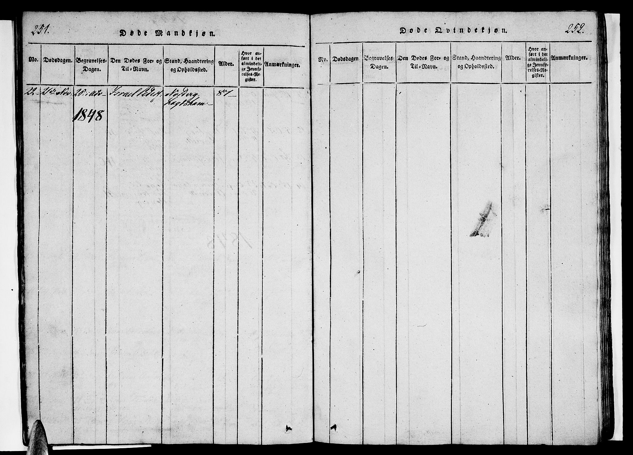 Ministerialprotokoller, klokkerbøker og fødselsregistre - Nordland, AV/SAT-A-1459/834/L0510: Klokkerbok nr. 834C01, 1820-1847, s. 251-252