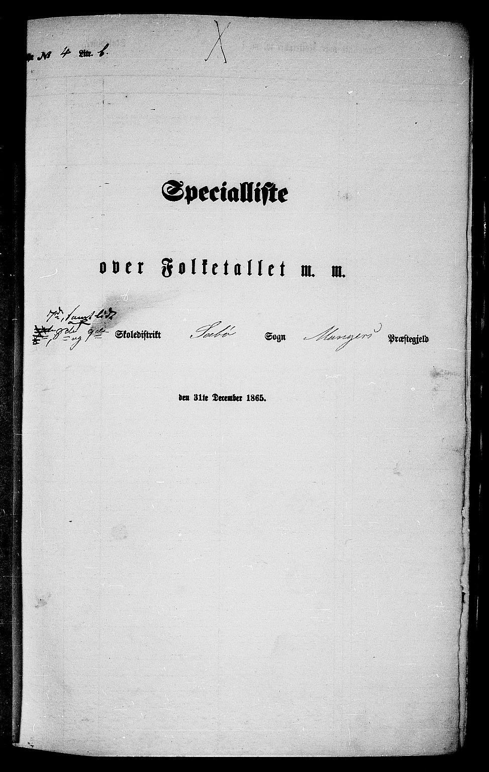 RA, Folketelling 1865 for 1261P Manger prestegjeld, 1865, s. 83
