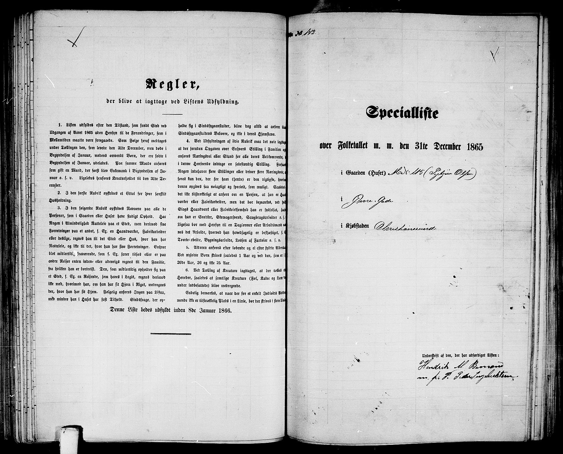 RA, Folketelling 1865 for 1503B Kristiansund prestegjeld, Kristiansund kjøpstad, 1865, s. 292