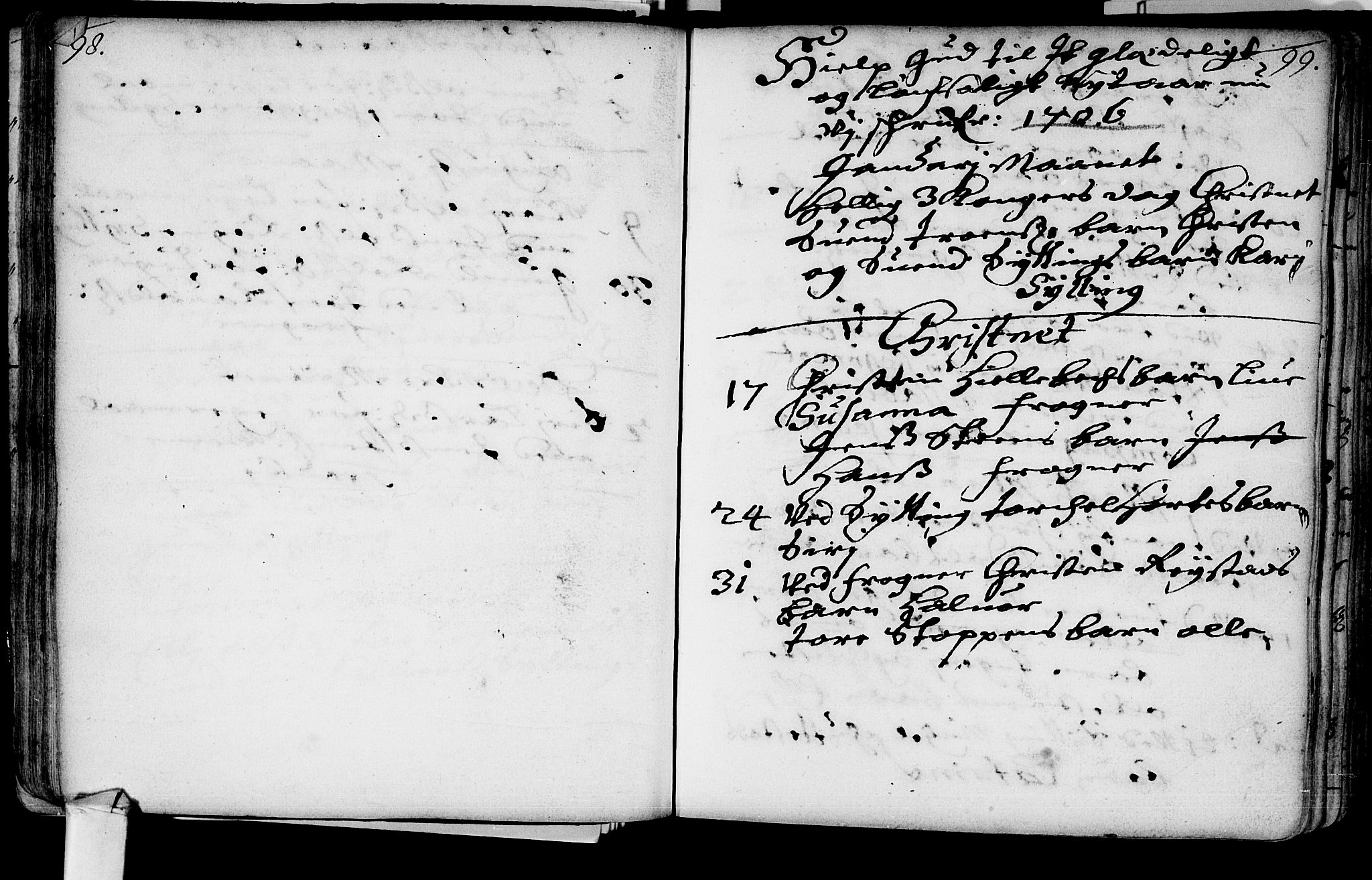 Lier kirkebøker, AV/SAKO-A-230/F/Fa/L0002: Ministerialbok nr. I 2, 1701-1726, s. 98-99