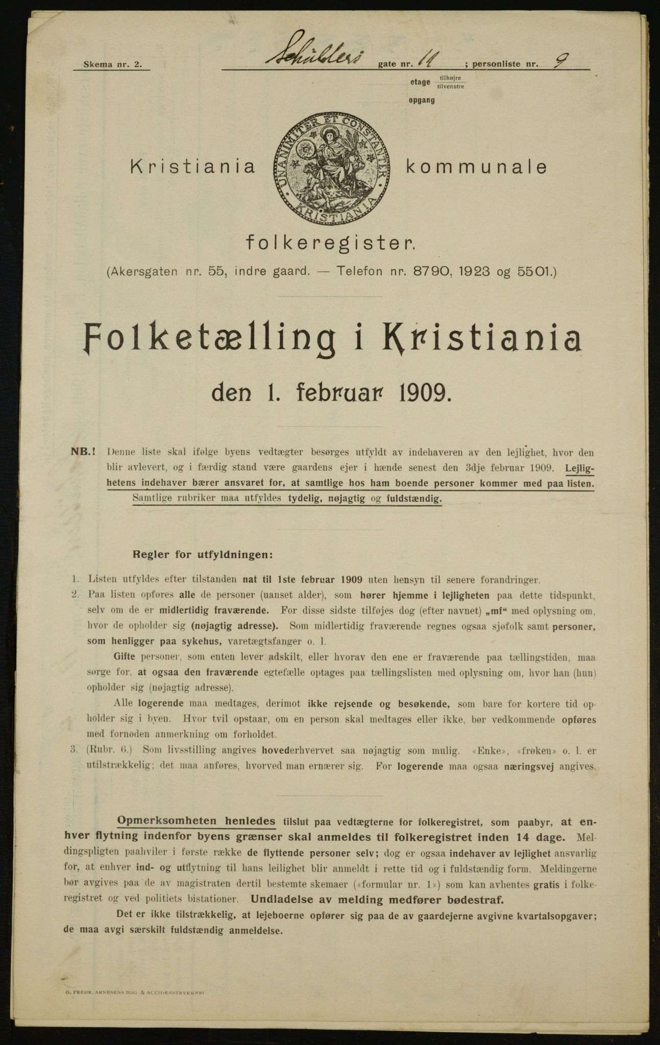 OBA, Kommunal folketelling 1.2.1909 for Kristiania kjøpstad, 1909, s. 84360