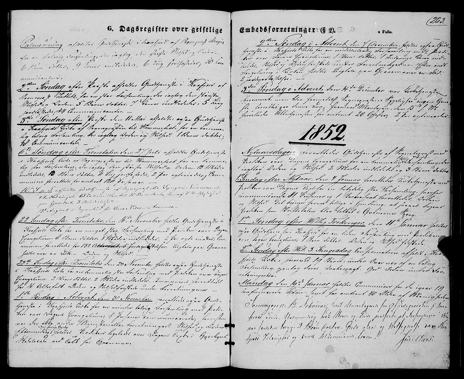 Talvik sokneprestkontor, AV/SATØ-S-1337/H/Ha/L0016kirke: Ministerialbok nr. 16, 1847-1857, s. 263