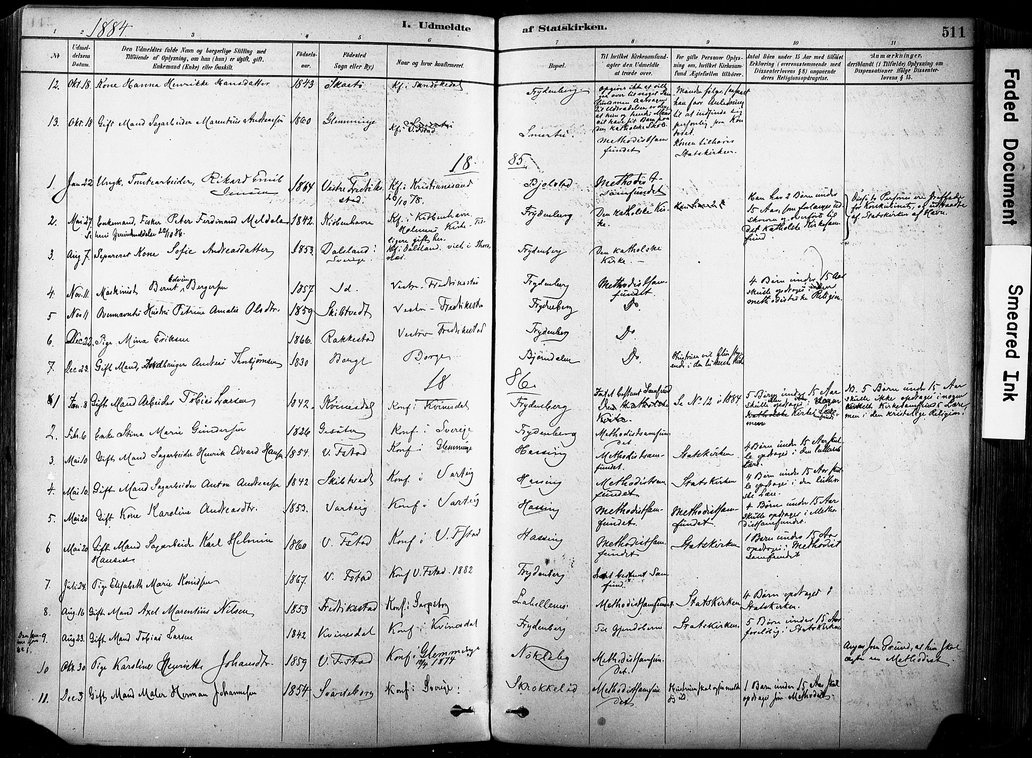 Glemmen prestekontor Kirkebøker, AV/SAO-A-10908/F/Fa/L0012: Ministerialbok nr. 12, 1878-1973, s. 511