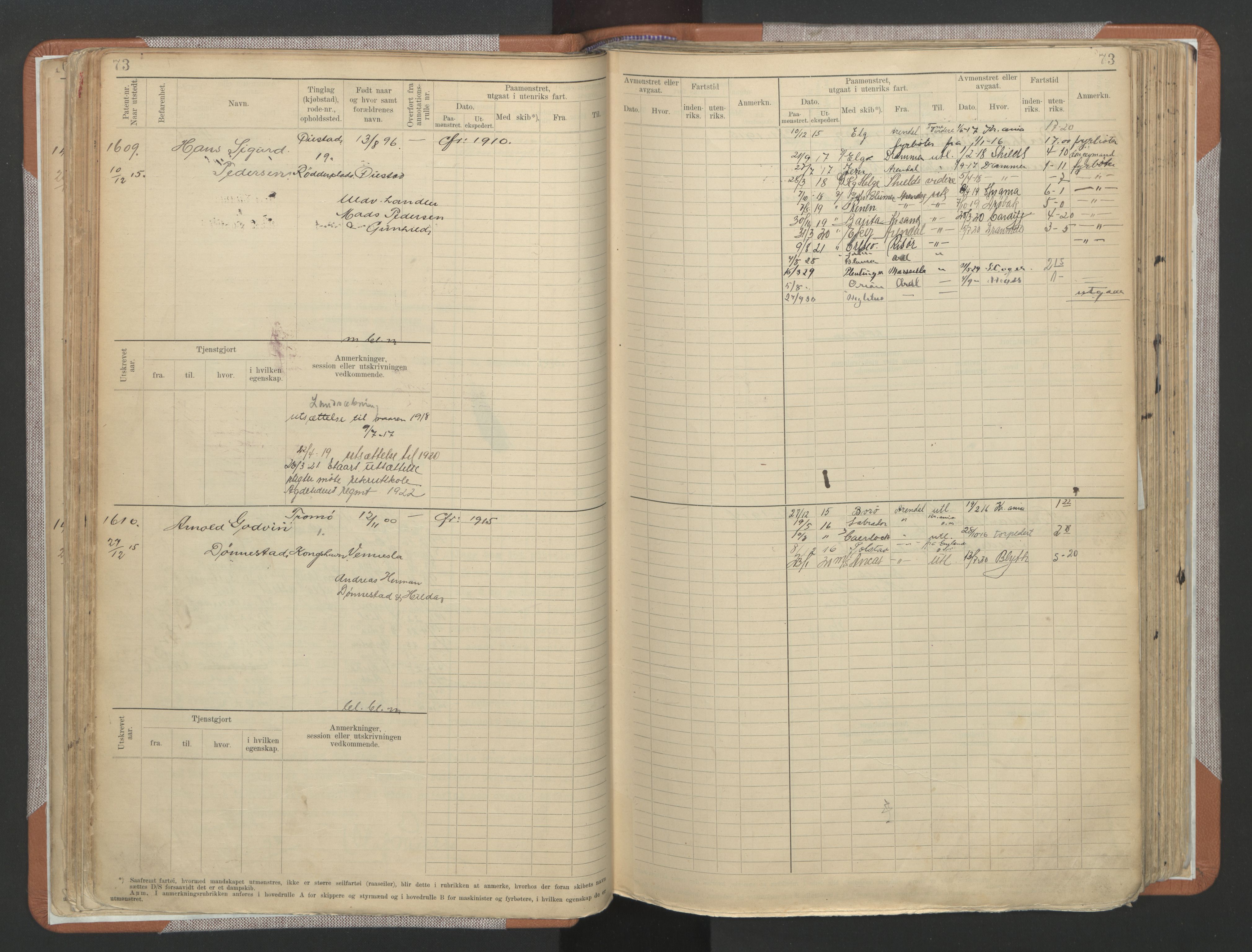 Arendal mønstringskrets, AV/SAK-2031-0012/F/Fb/L0022: Hovedrulle A nr 1466-2242, S-20, 1914-1930, s. 78