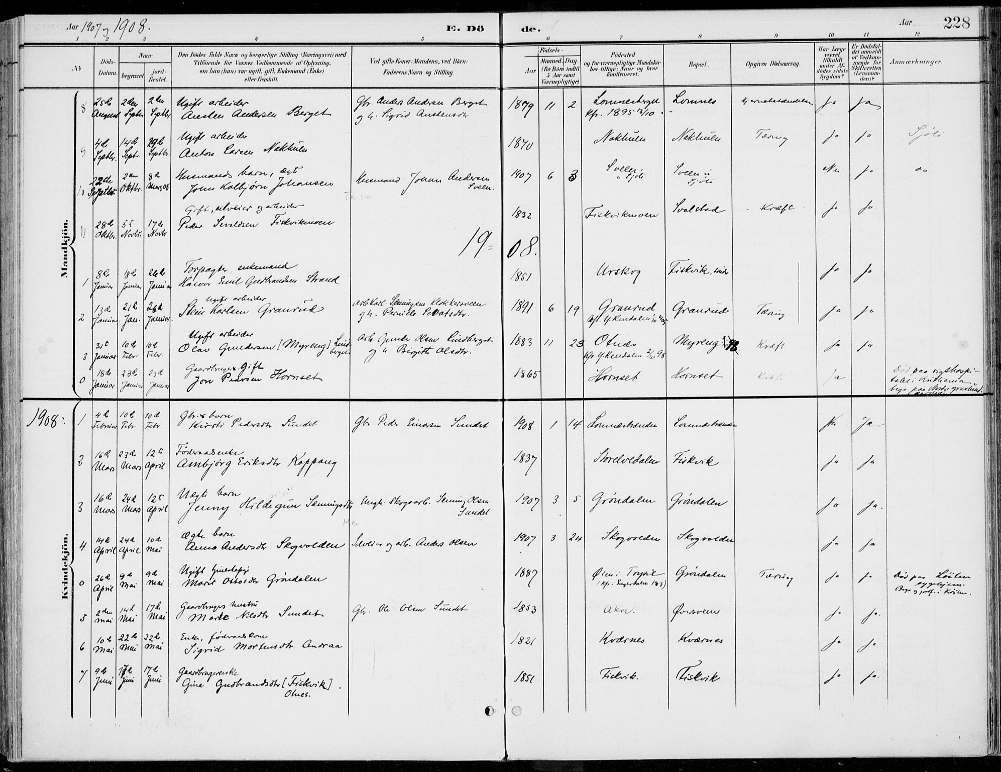 Rendalen prestekontor, AV/SAH-PREST-054/H/Ha/Haa/L0011: Ministerialbok nr. 11, 1901-1925, s. 228