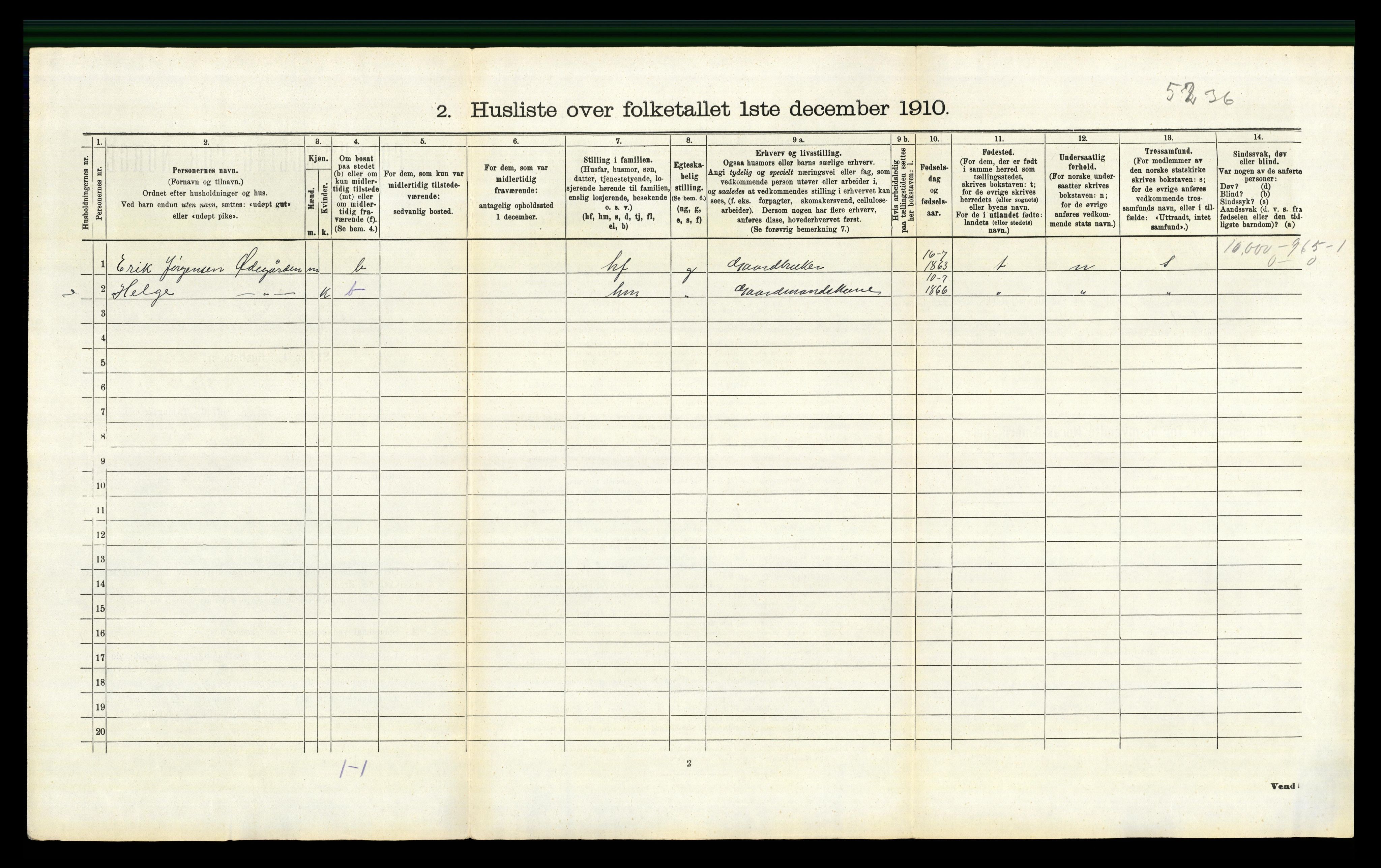 RA, Folketelling 1910 for 0616 Nes herred, 1910, s. 897