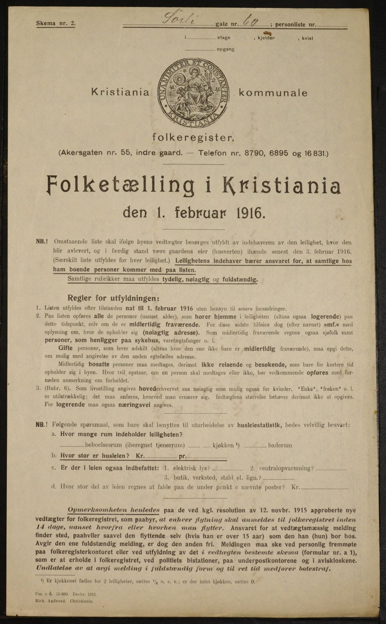 OBA, Kommunal folketelling 1.2.1916 for Kristiania, 1916, s. 109884