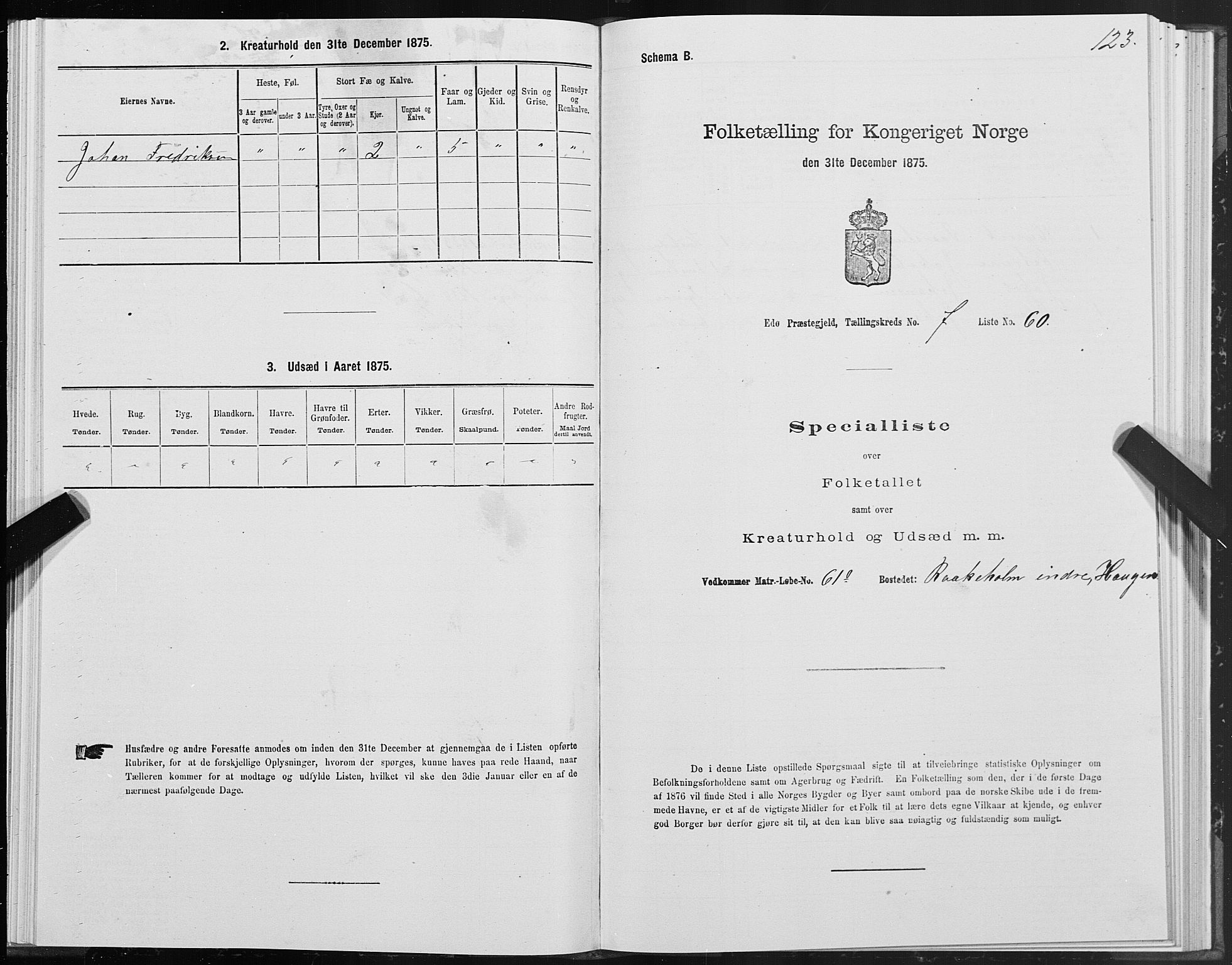 SAT, Folketelling 1875 for 1573P Edøy prestegjeld, 1875, s. 3123