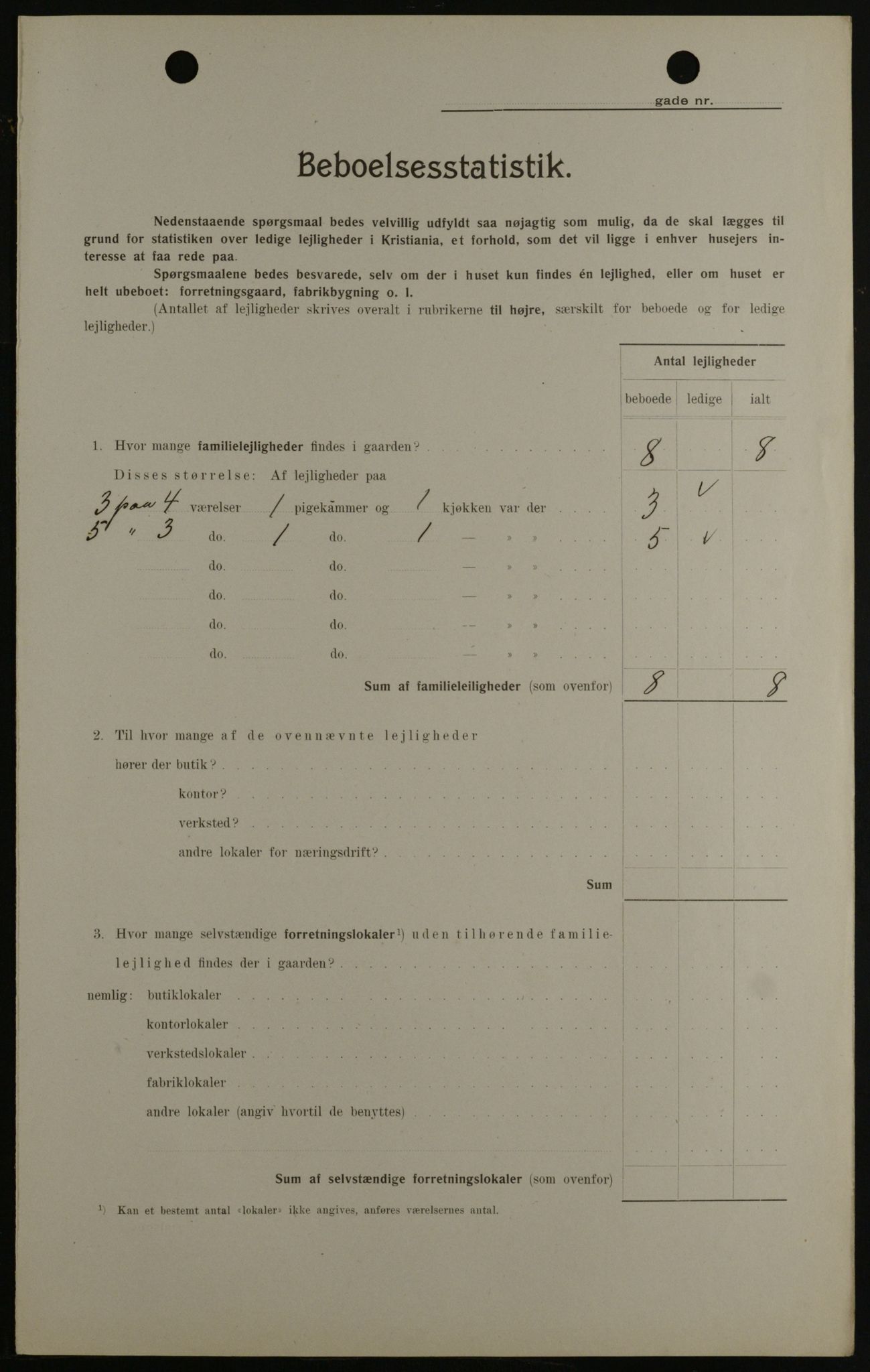 OBA, Kommunal folketelling 1.2.1908 for Kristiania kjøpstad, 1908, s. 85916