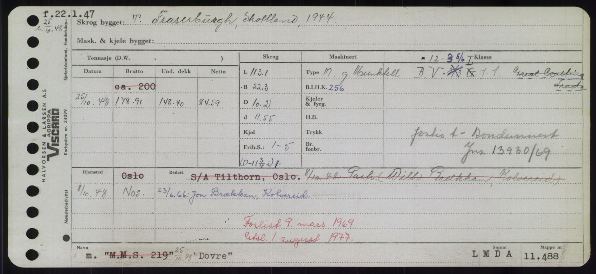 Sjøfartsdirektoratet med forløpere, Skipsmålingen, RA/S-1627/H/Hd/L0008: Fartøy, C-D, s. 595