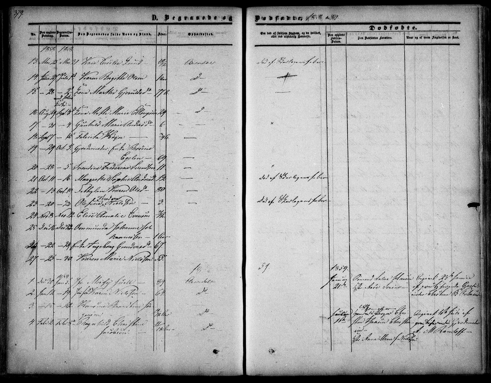 Arendal sokneprestkontor, Trefoldighet, AV/SAK-1111-0040/F/Fa/L0006: Ministerialbok nr. A 6, 1855-1868, s. 379