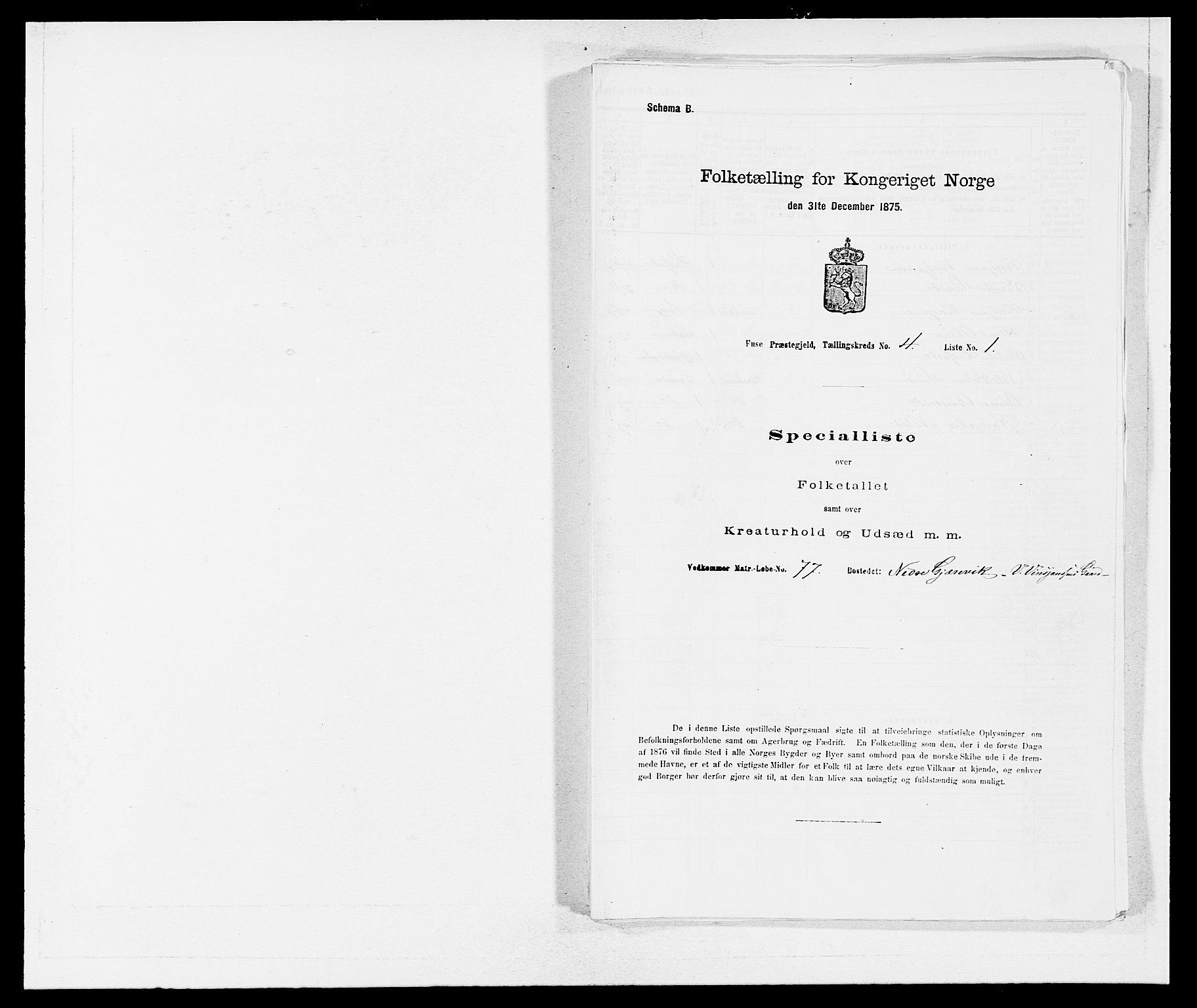 SAB, Folketelling 1875 for 1241P Fusa prestegjeld, 1875, s. 305
