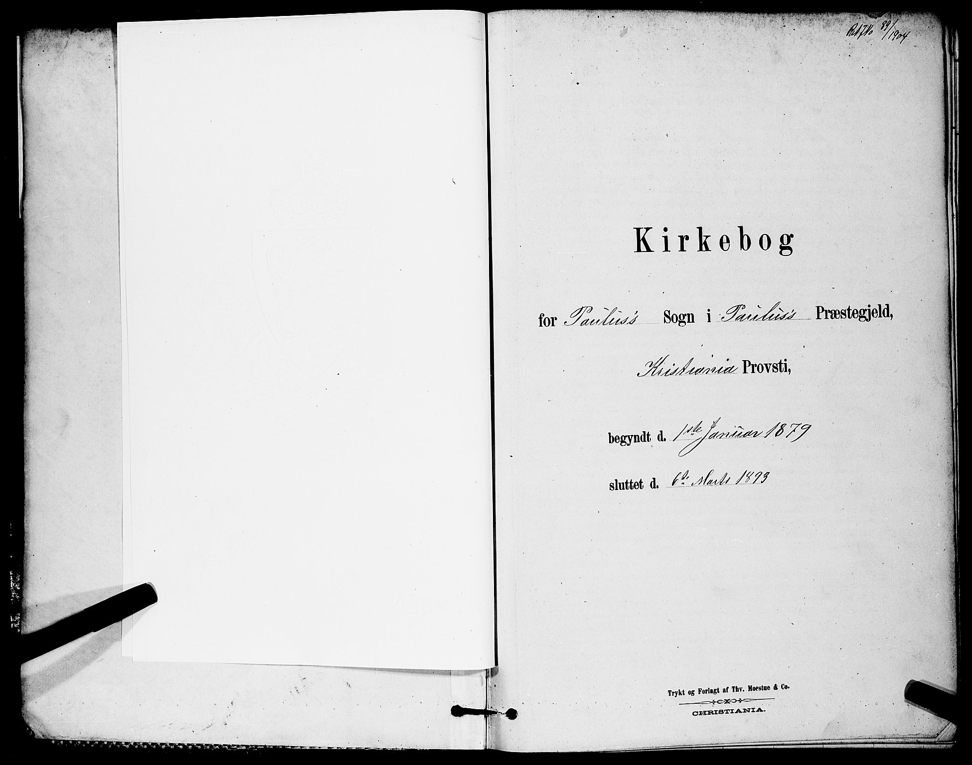 Paulus prestekontor Kirkebøker, AV/SAO-A-10871/G/Ga/L0005: Klokkerbok nr. 5, 1879-1893