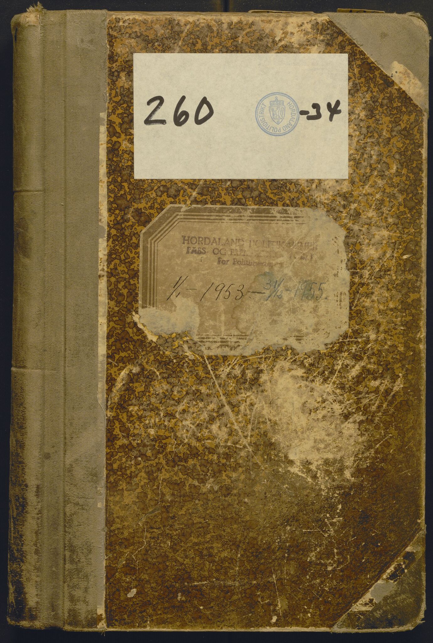 Hordaland politidistrikt, AV/SAB-A-64101/K/Ka/L0005: Framandjournal med register, 1953-1955