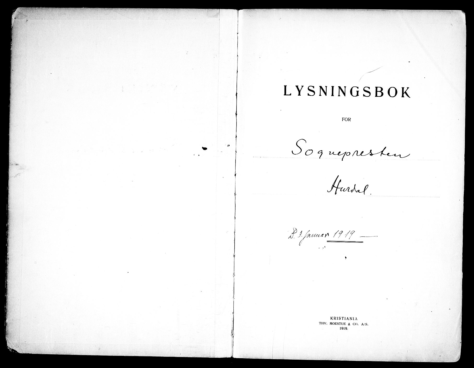 Hurdal prestekontor Kirkebøker, SAO/A-10889/H/Ha/L0001: Lysningsprotokoll nr. 1, 1919-1969