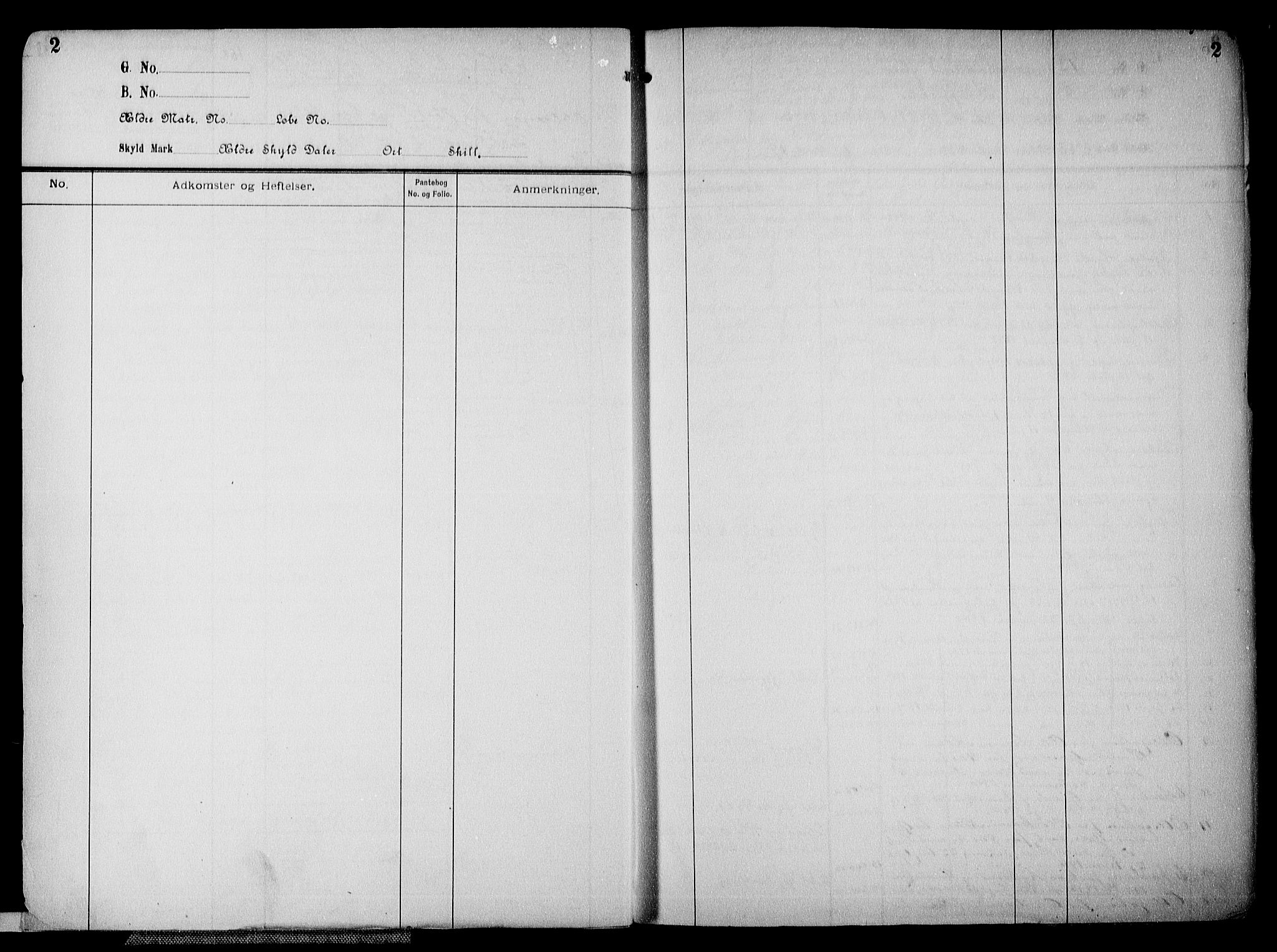 Nedenes sorenskriveri, SAK/1221-0006/G/Ga/Gaa/L0065: Panteregister nr. 55, 1800-1955, s. 2