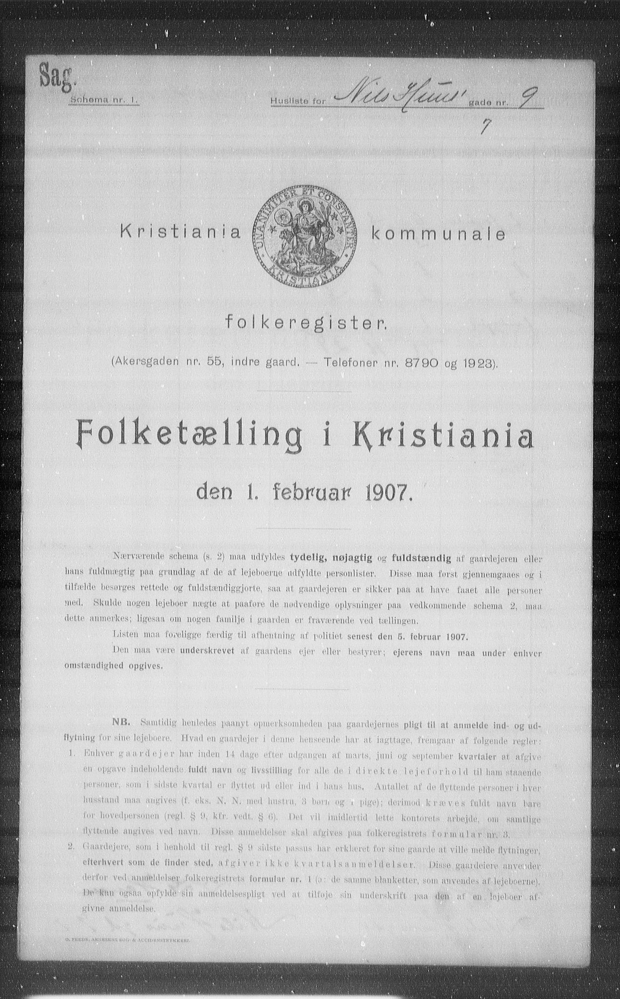 OBA, Kommunal folketelling 1.2.1907 for Kristiania kjøpstad, 1907, s. 36324