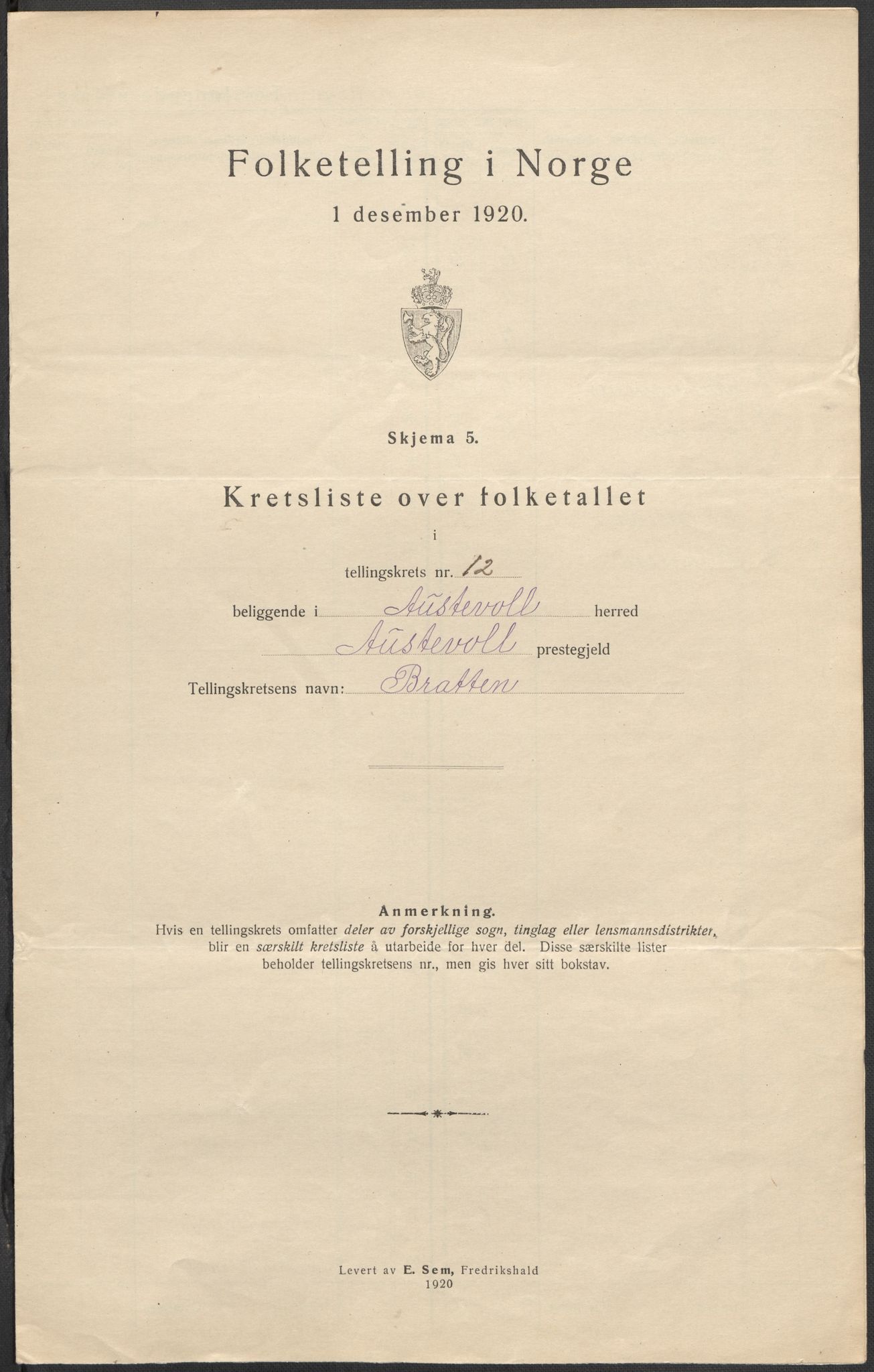 SAB, Folketelling 1920 for 1244 Austevoll herred, 1920, s. 38