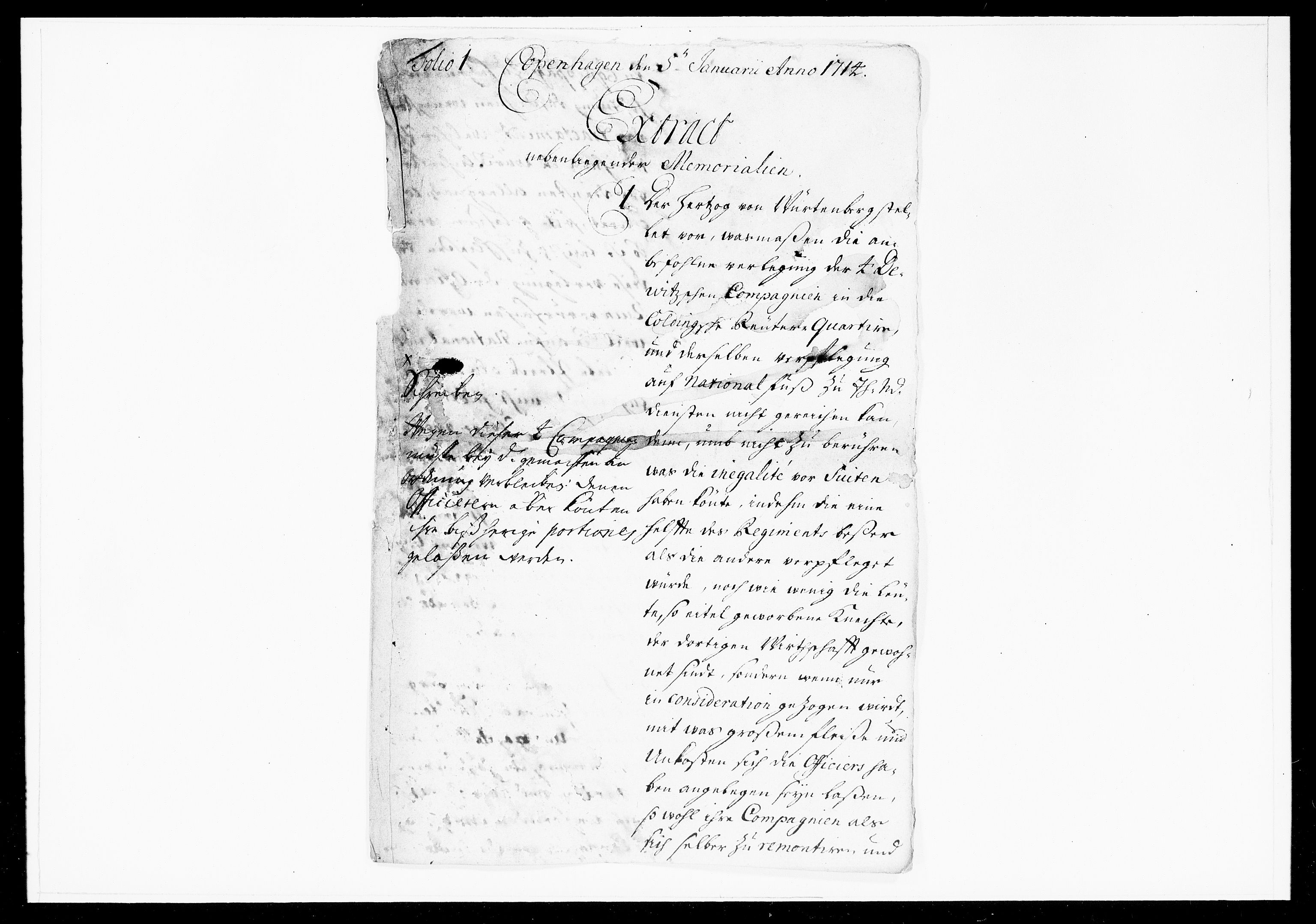 Krigskollegiet, Krigskancelliet, DRA/A-0006/-/1003-1013: Refererede sager, 1714, s. 11