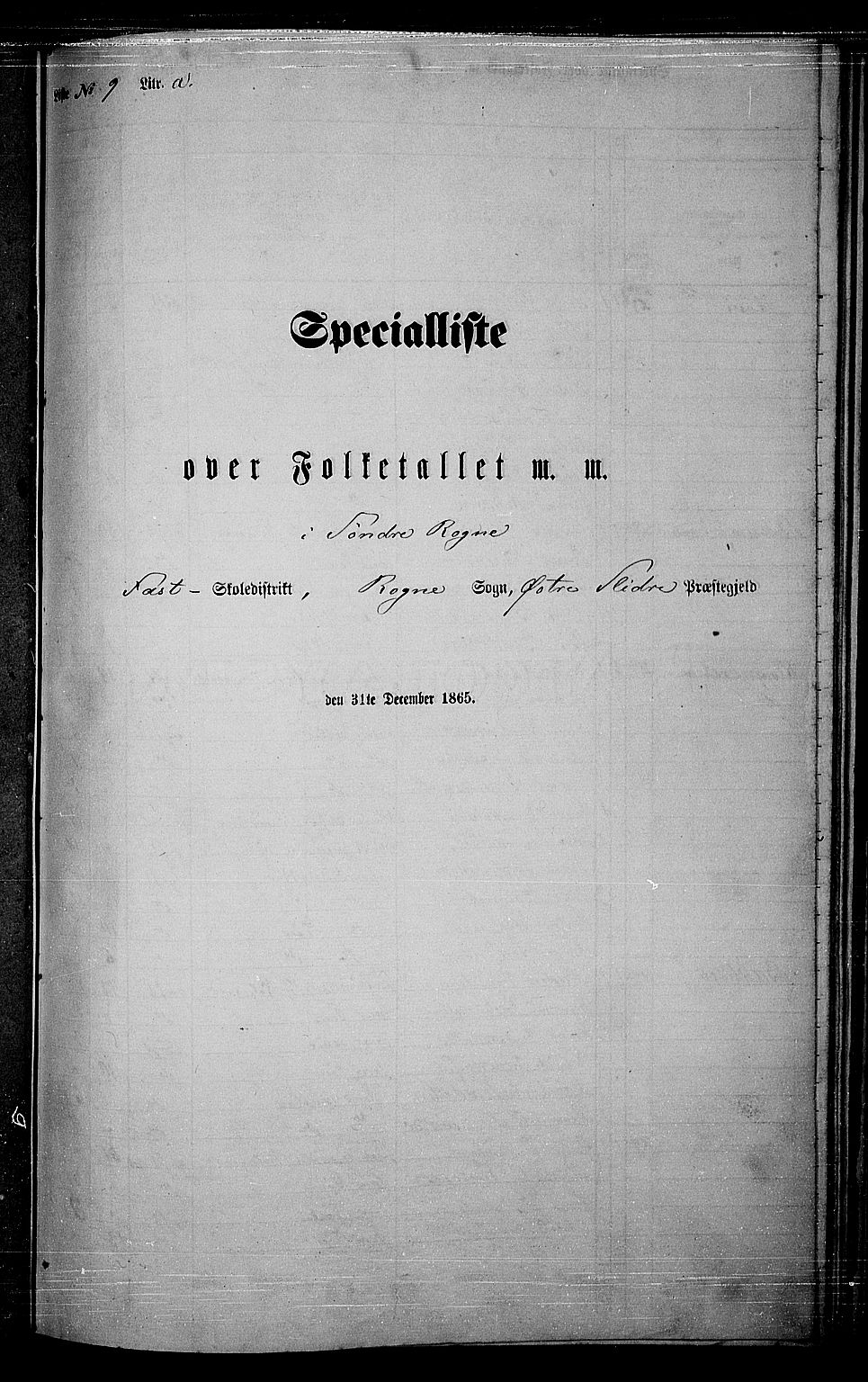 RA, Folketelling 1865 for 0544P Øystre Slidre prestegjeld, 1865, s. 95